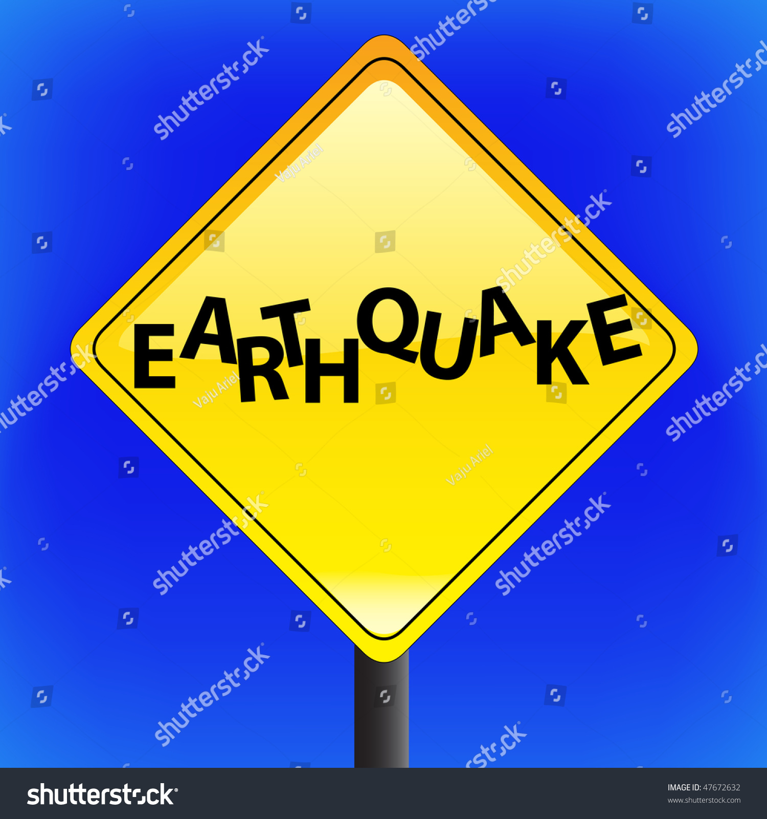 Vector Warning Earthquake Disaster Sign Us Stock Vector 47672632 ...