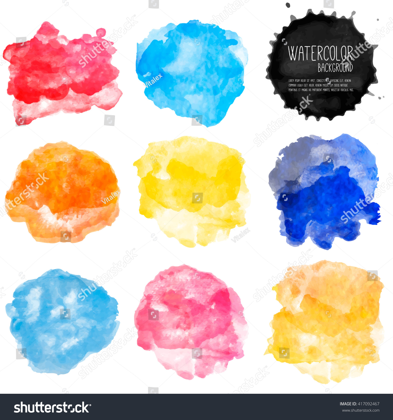 Vector Watercolor Background Real Watercolor Texture Stock Vector 