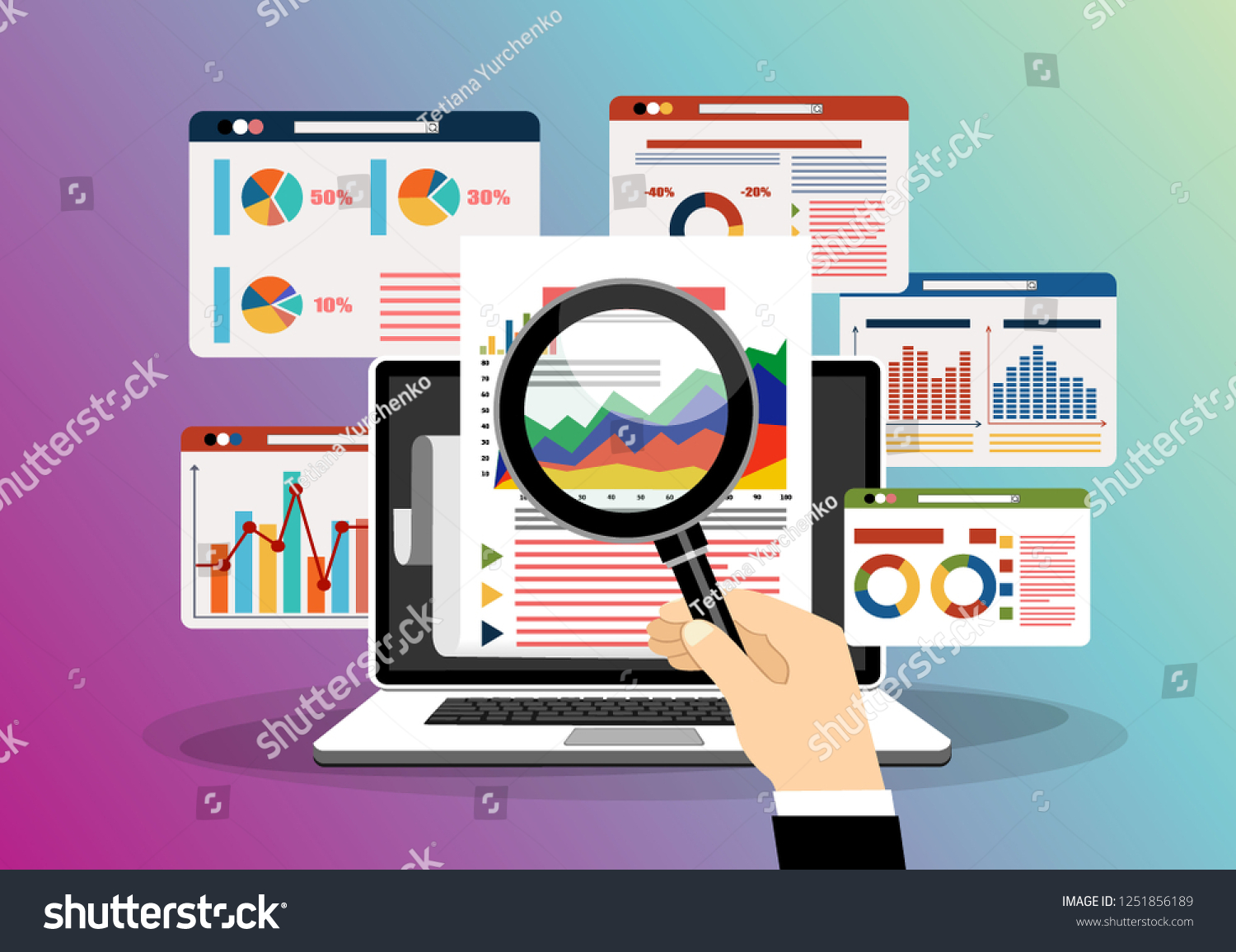 Vector Web Banner Business Analytic Finance Stock Vector (Royalty Free ...