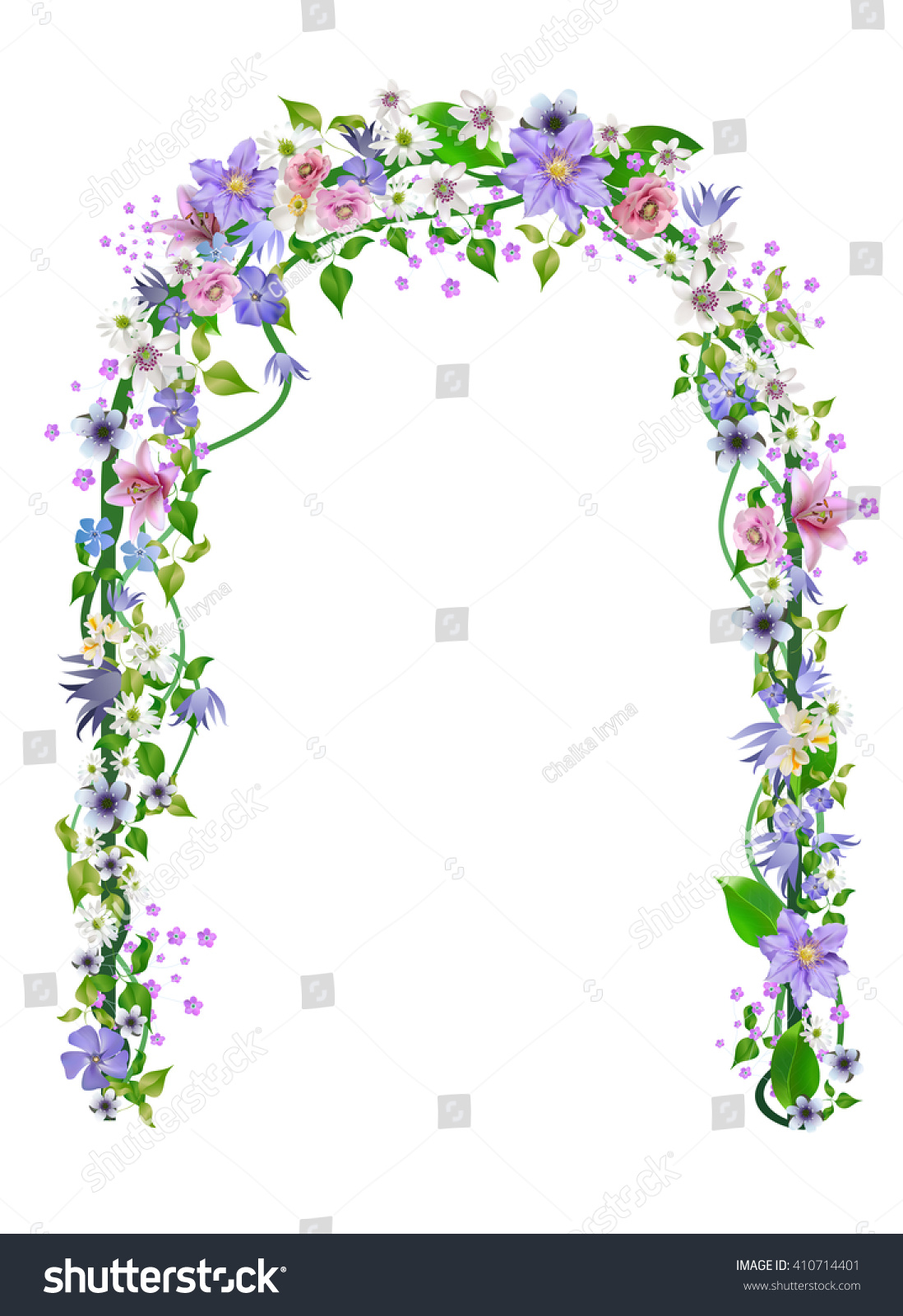 Vector Wedding Arch Arbor Flowers Designanemones Stock Vector (Royalty