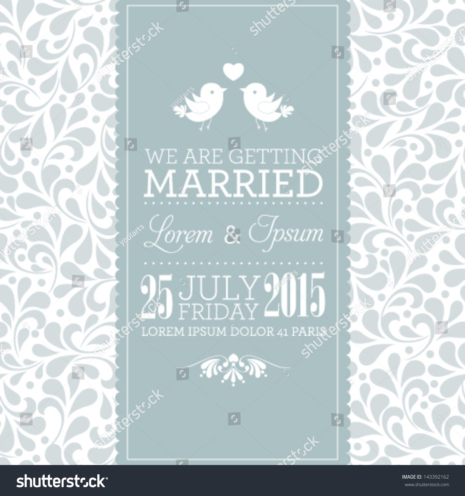 Vector Wedding Card Invitation Floral Ornament Stock Vector 143392162 ...