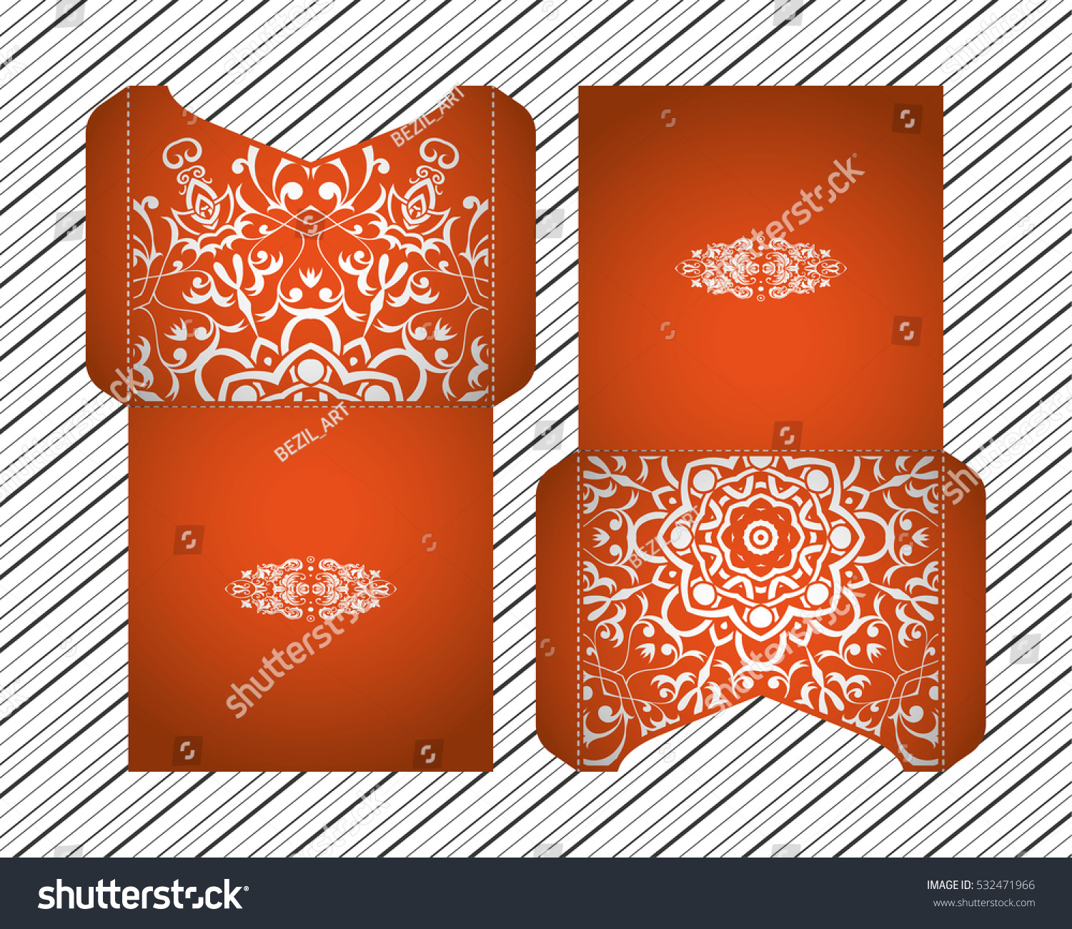 Vector Wedding Invitation Laser Cut Pattern Stock Vector Royalty Free 532471966 Shutterstock