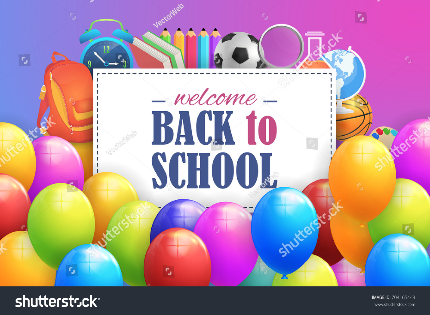 Vector Welcome Back School Website Banner Stock Vector (Royalty Free ...