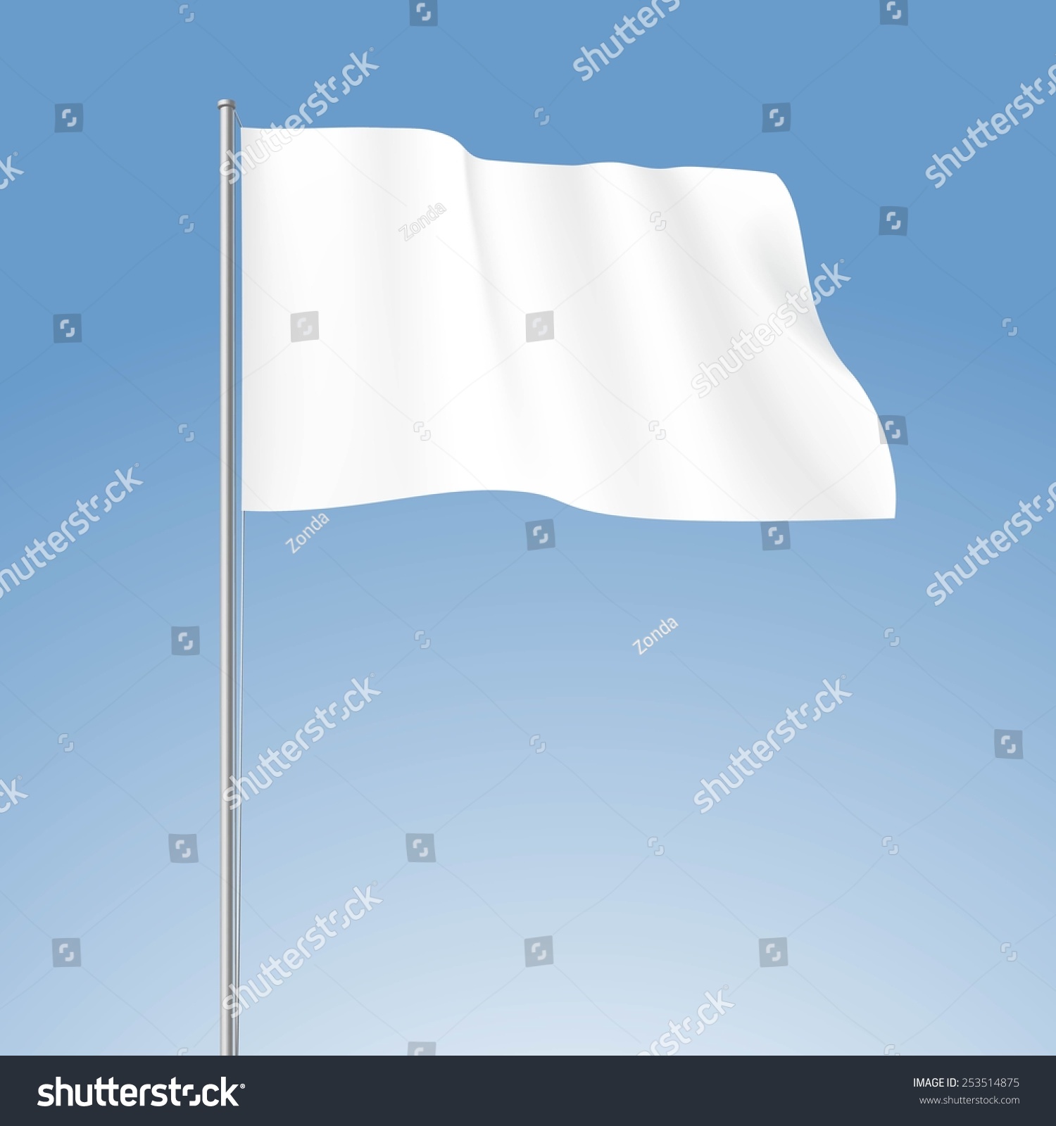 Vector White Blank Flag Isolated On Stock Vector 253514875 - Shutterstock
