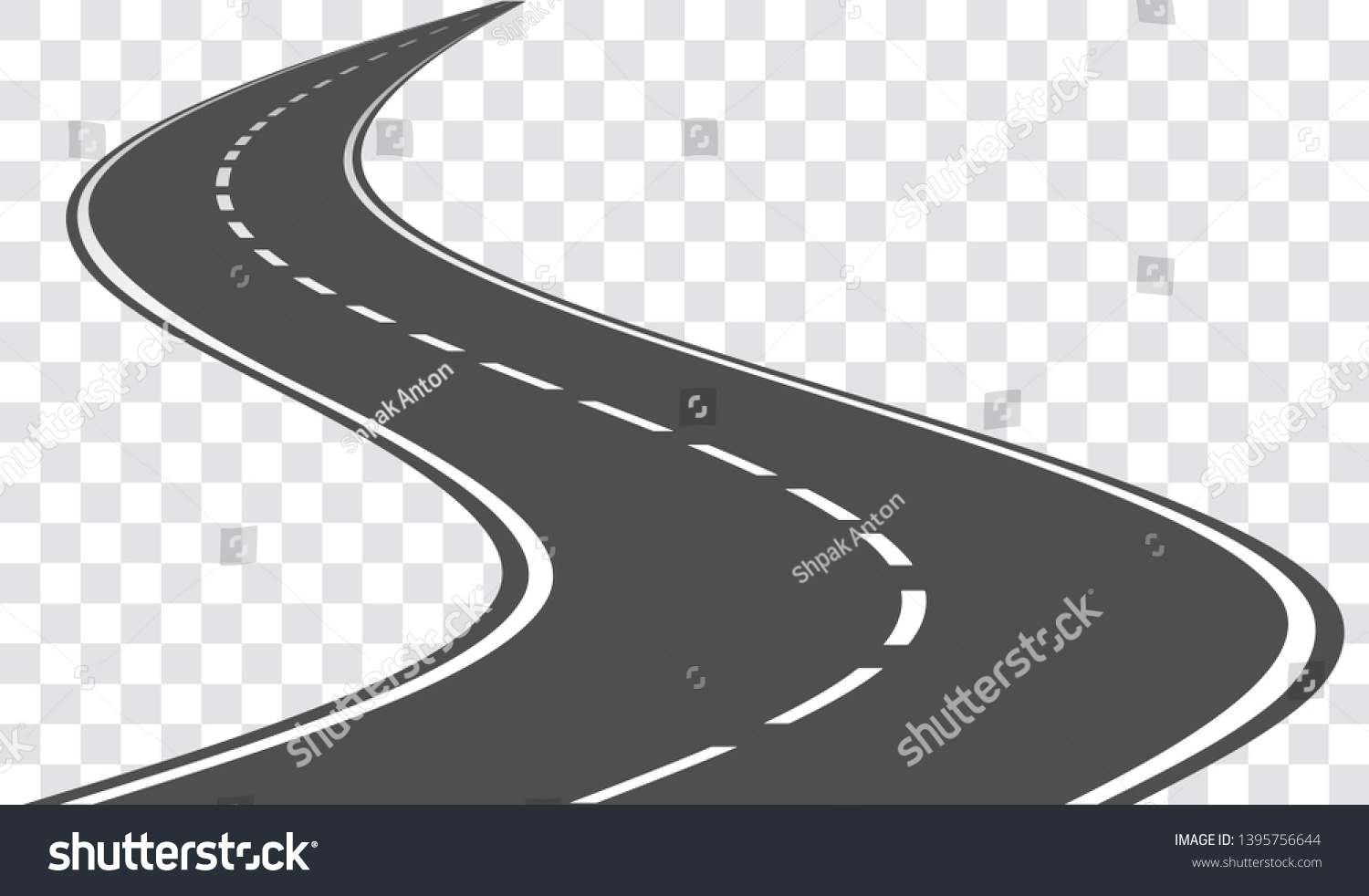 Vector Winding Road Isolated On Transparent Stock Vector (Royalty Free ...