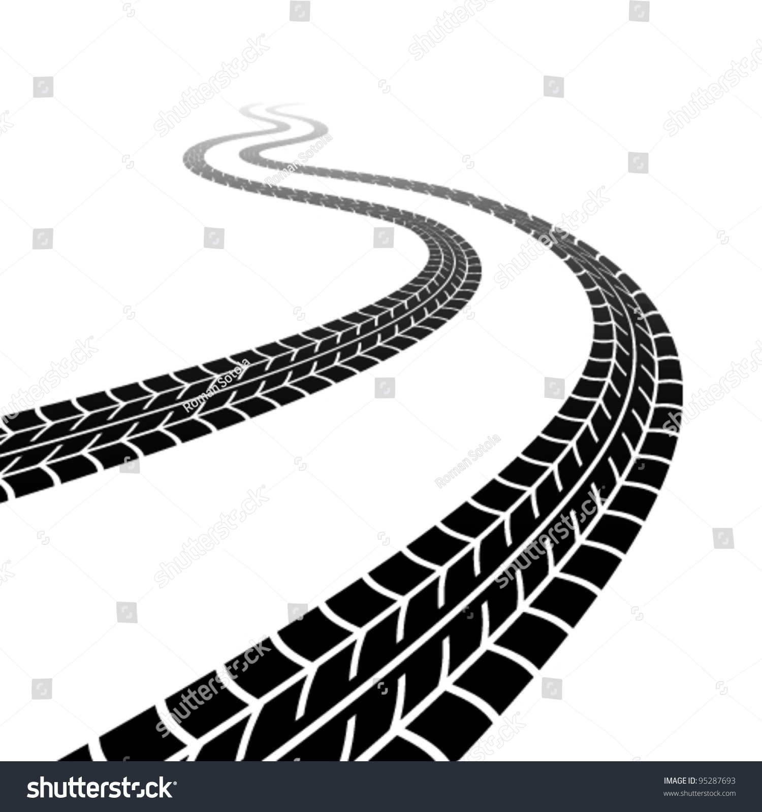 Vector Winding Trace Of The Tyres - 95287693 : Shutterstock