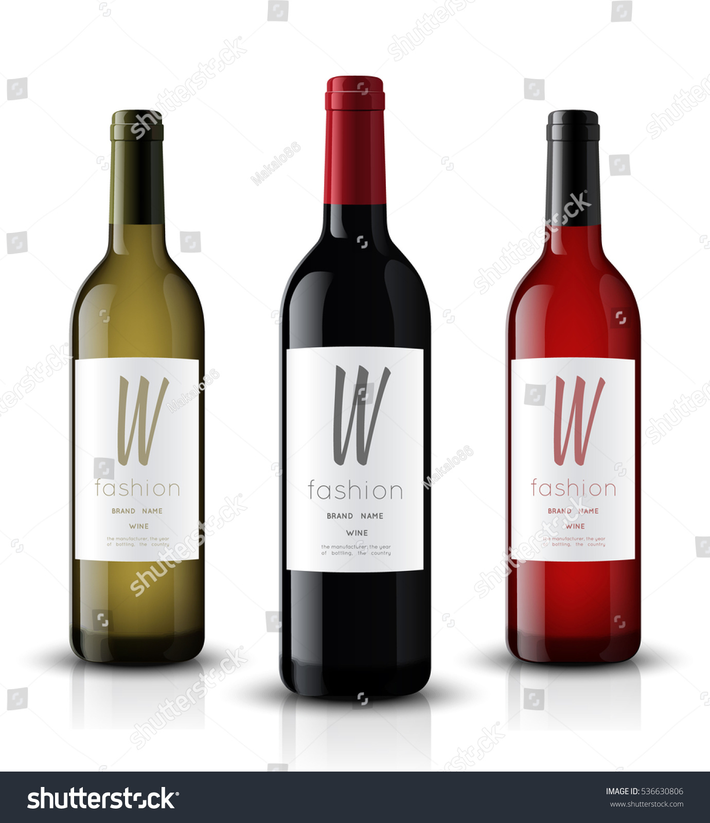 Vector Wine Bottle Made Realistic Style Stock Vector (Royalty Free