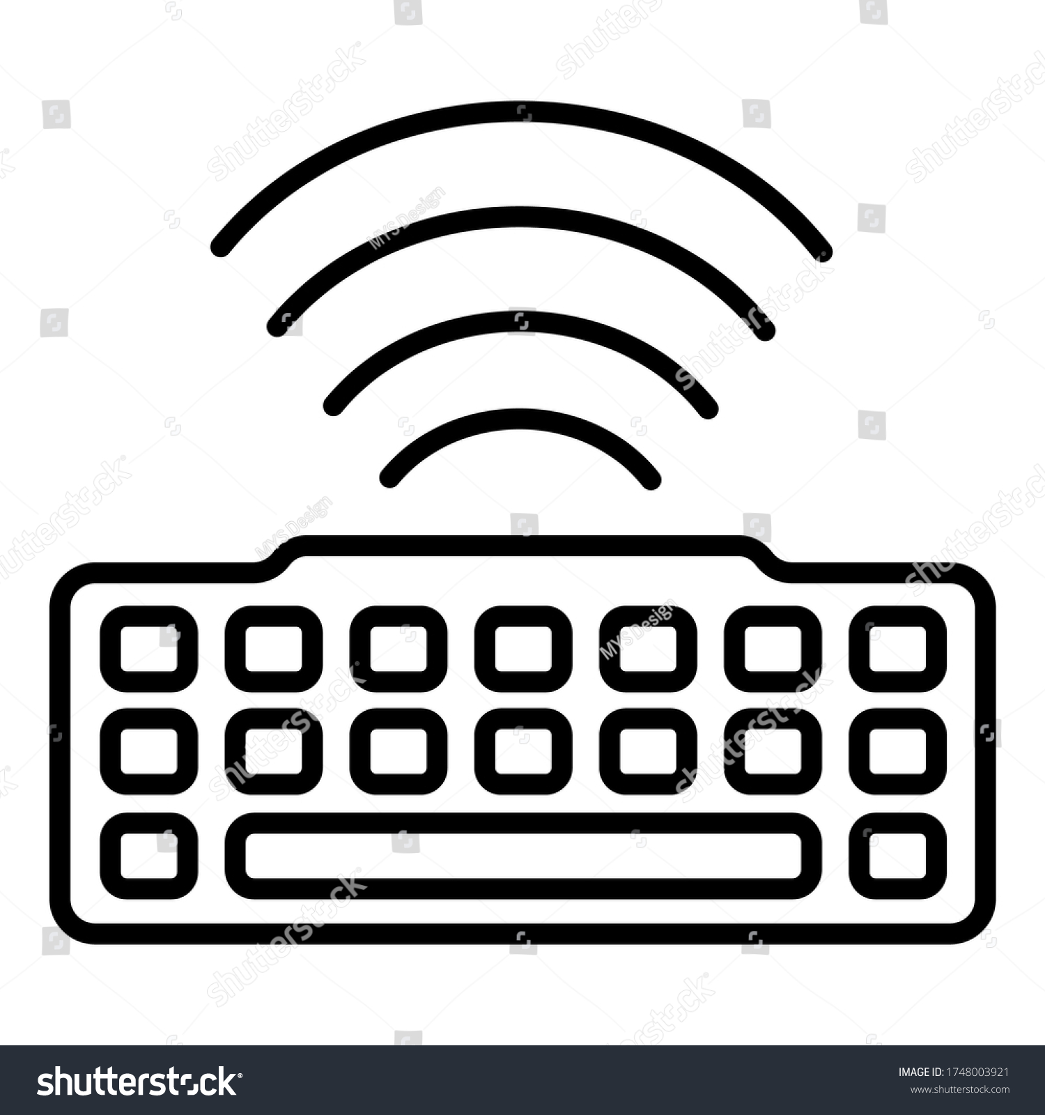 Vector Wireless Keyboard Outline Style: เวกเตอร์สต็อก (ปลอดค่าลิขสิทธิ์ ...