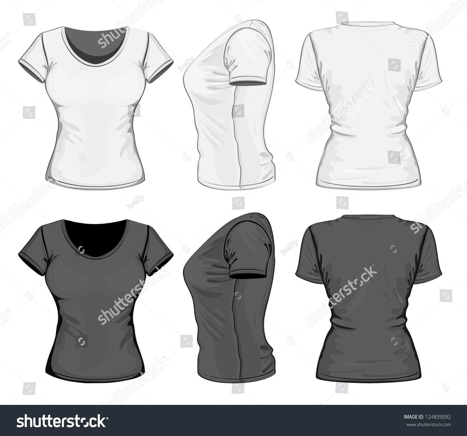 Download Vector Womens Tshirt Design Template Front Stock Vector ...