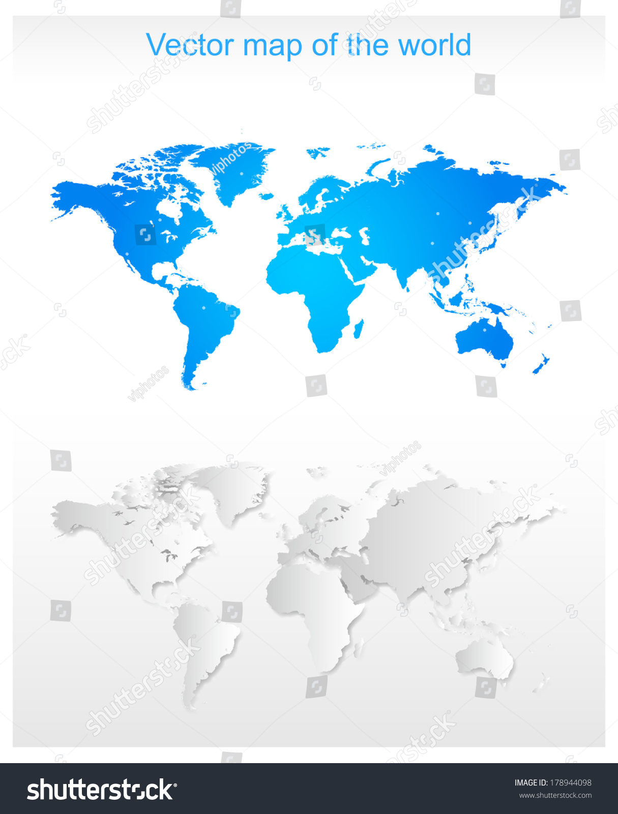 Vektor Stok Vector World Map (Tanpa Royalti) 178944098 | Shutterstock