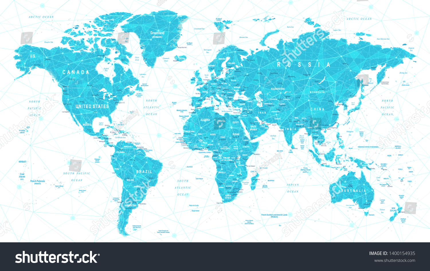 Vector World Map Global Communication Lines Stock Vector (Royalty Free ...