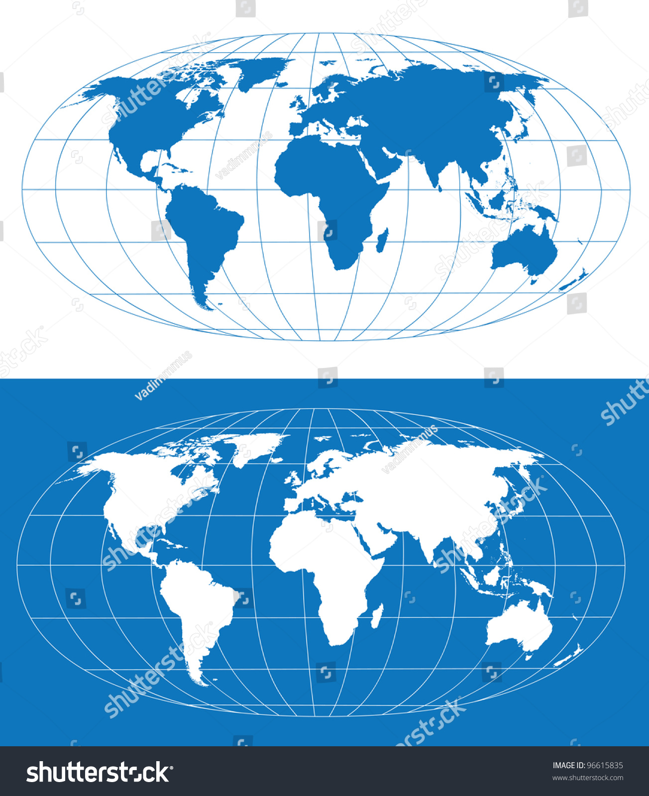 World Map With Grid Vector World Map Grid Separate Layers Stock Vector (Royalty Free) 96615835  | Shutterstock