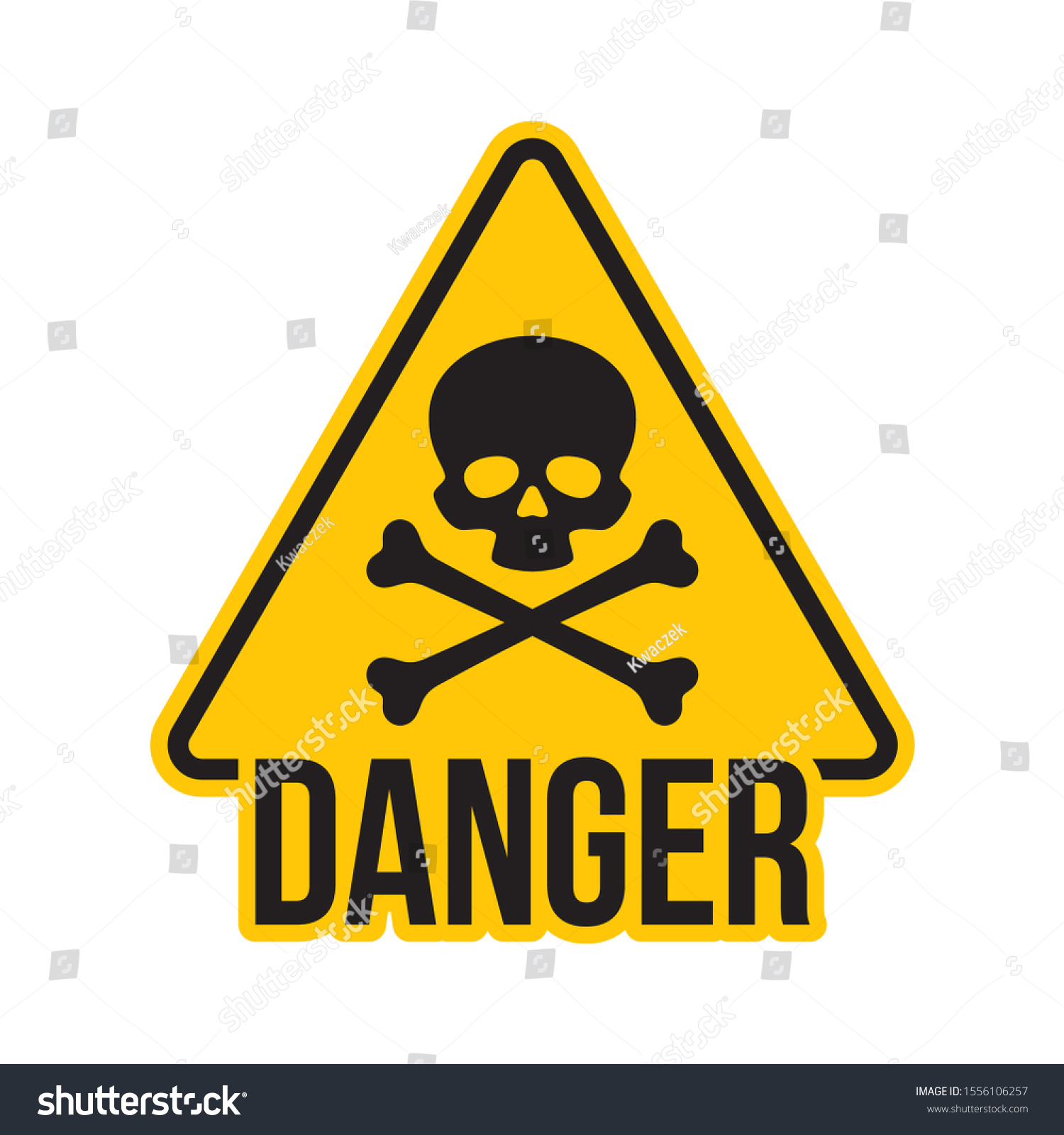 Vector Yellow Hazard Warning Symbol Death Stock Vector (Royalty Free ...