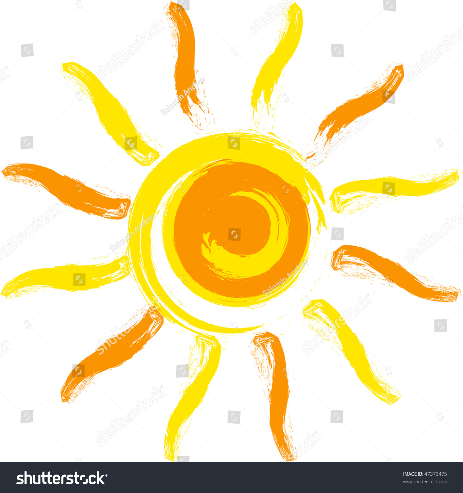 Vector Yellow Sun. - 47373475 : Shutterstock