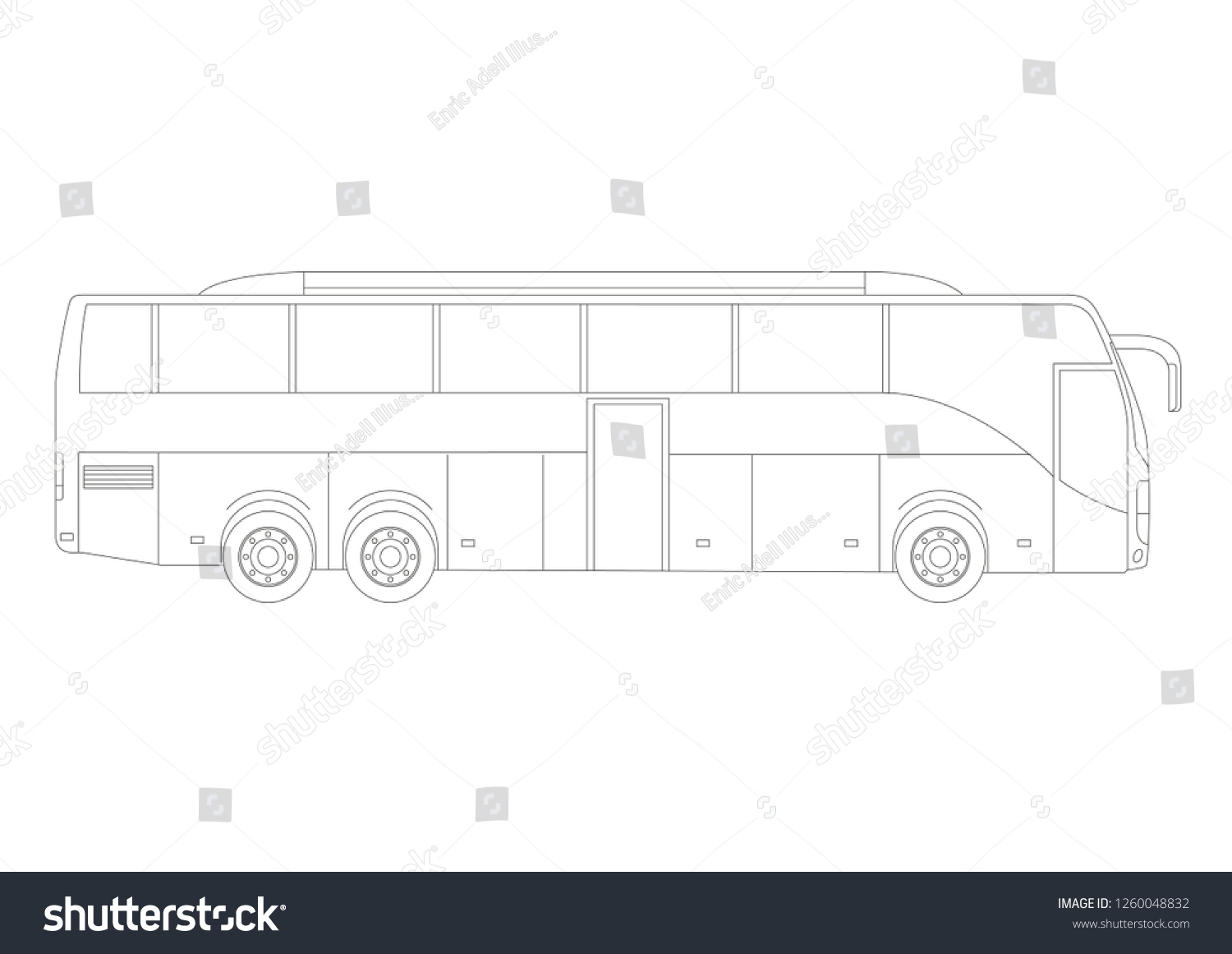 Vectorial Illustration Coach Bus Black White Stock Vector (Royalty Free ...