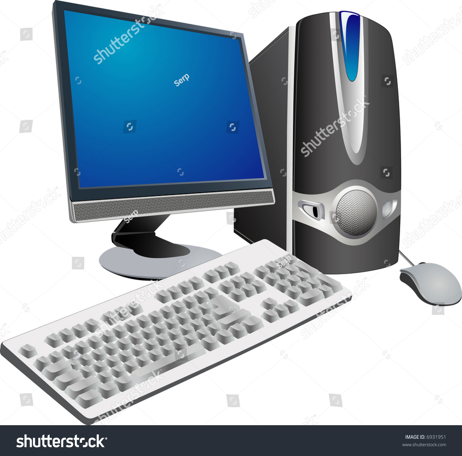 Vectorial Monitor, Keyboard, Mouse, System Block Is Components Of ...