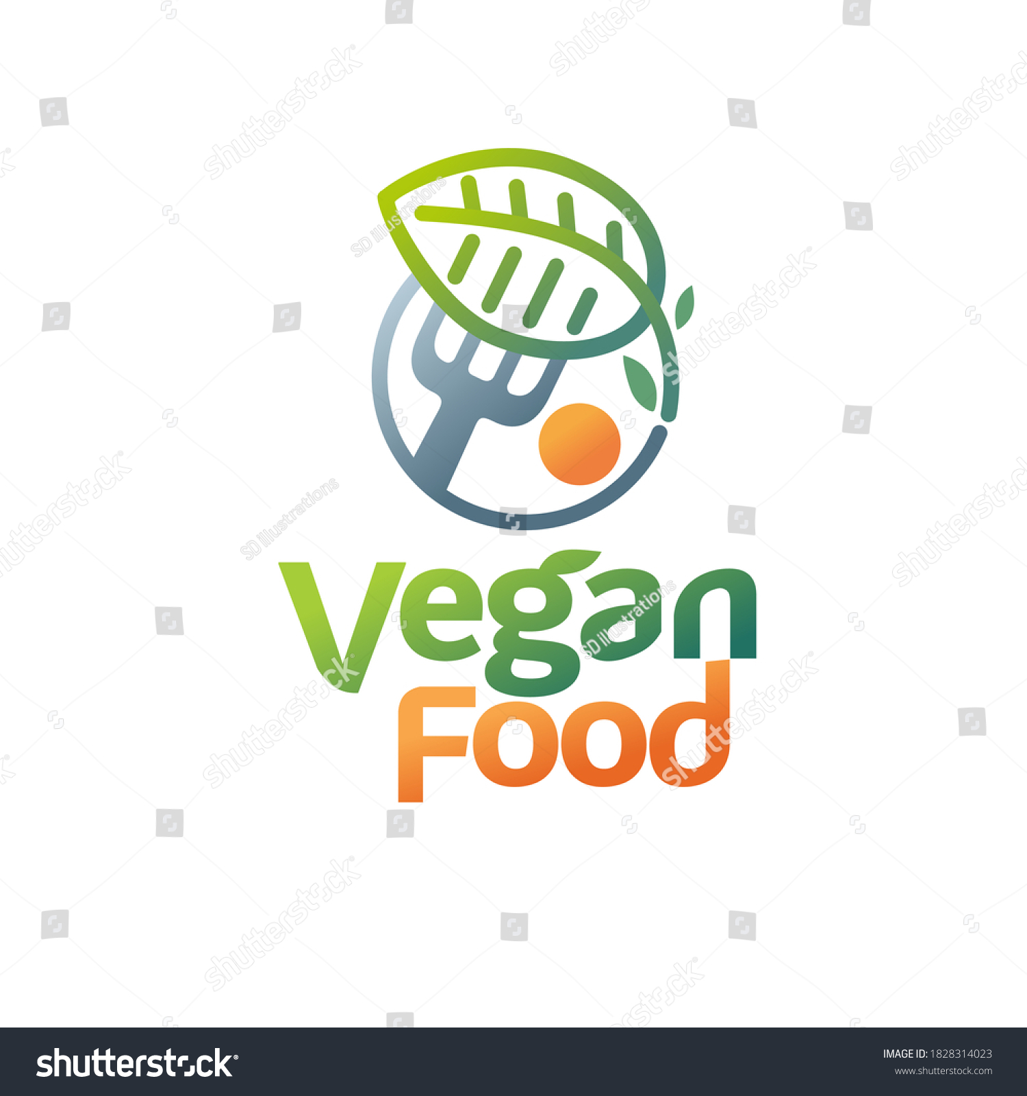 Vegan Food Logo Design Concept Editable Stock Vector (Royalty Free ...