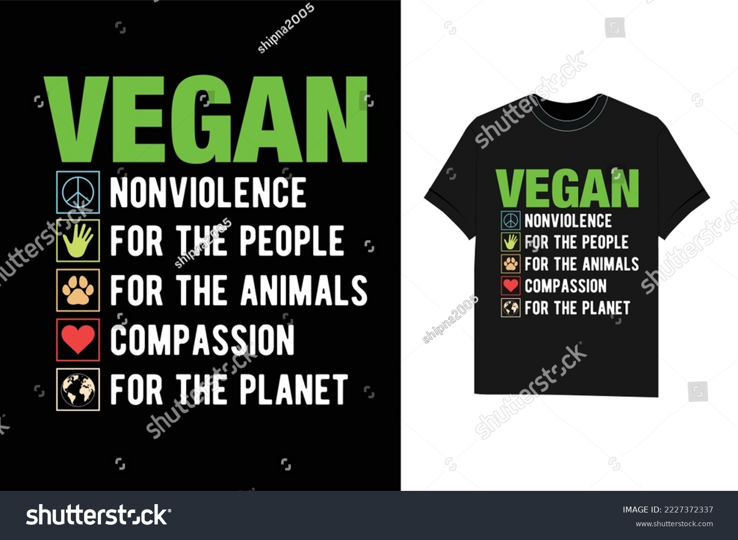 SVG of Vegan Nonviolence Compassion Planet Animals People T-Shirt svg