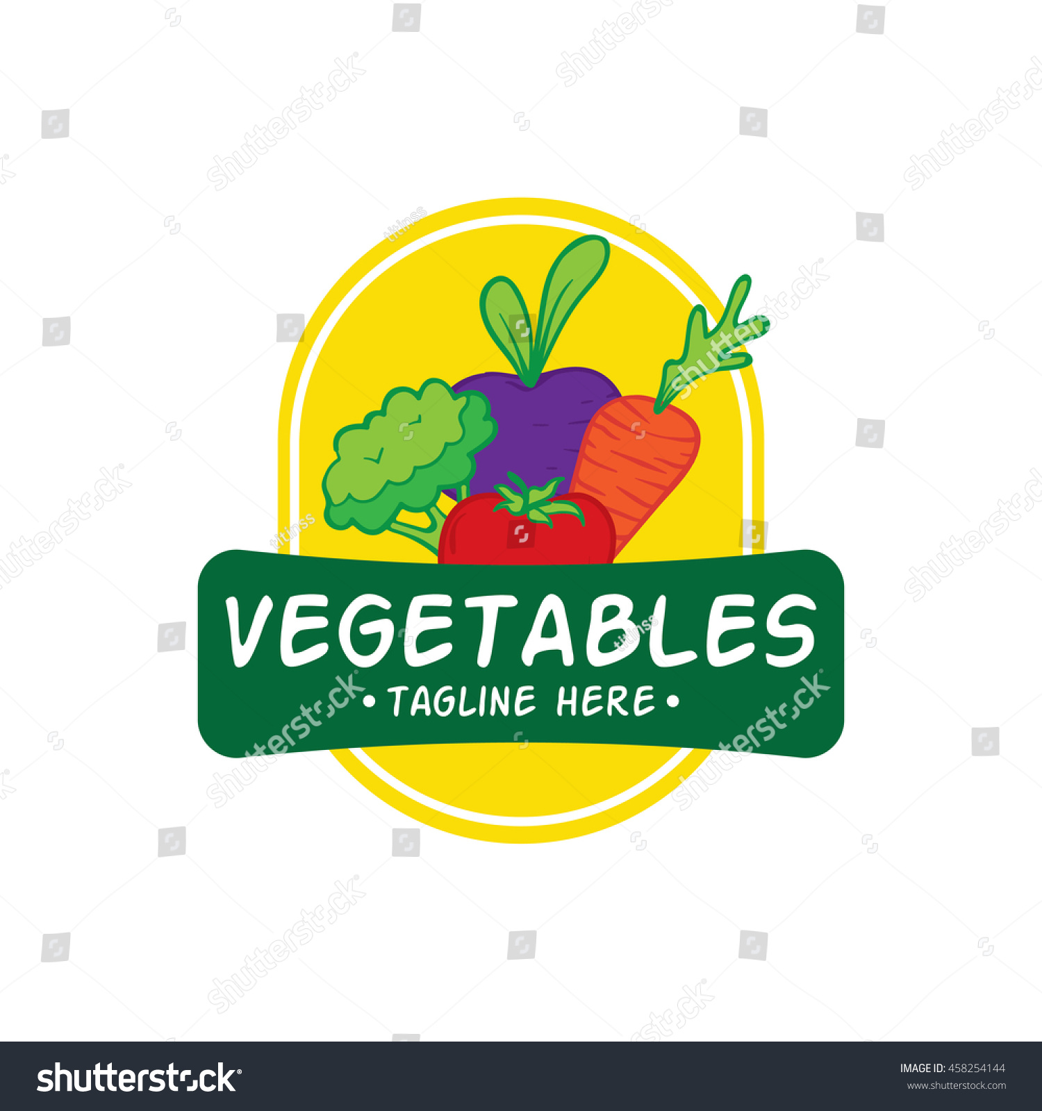 Vegetable Healthy Food Logo Template Stock Vector (Royalty Free) 458254144