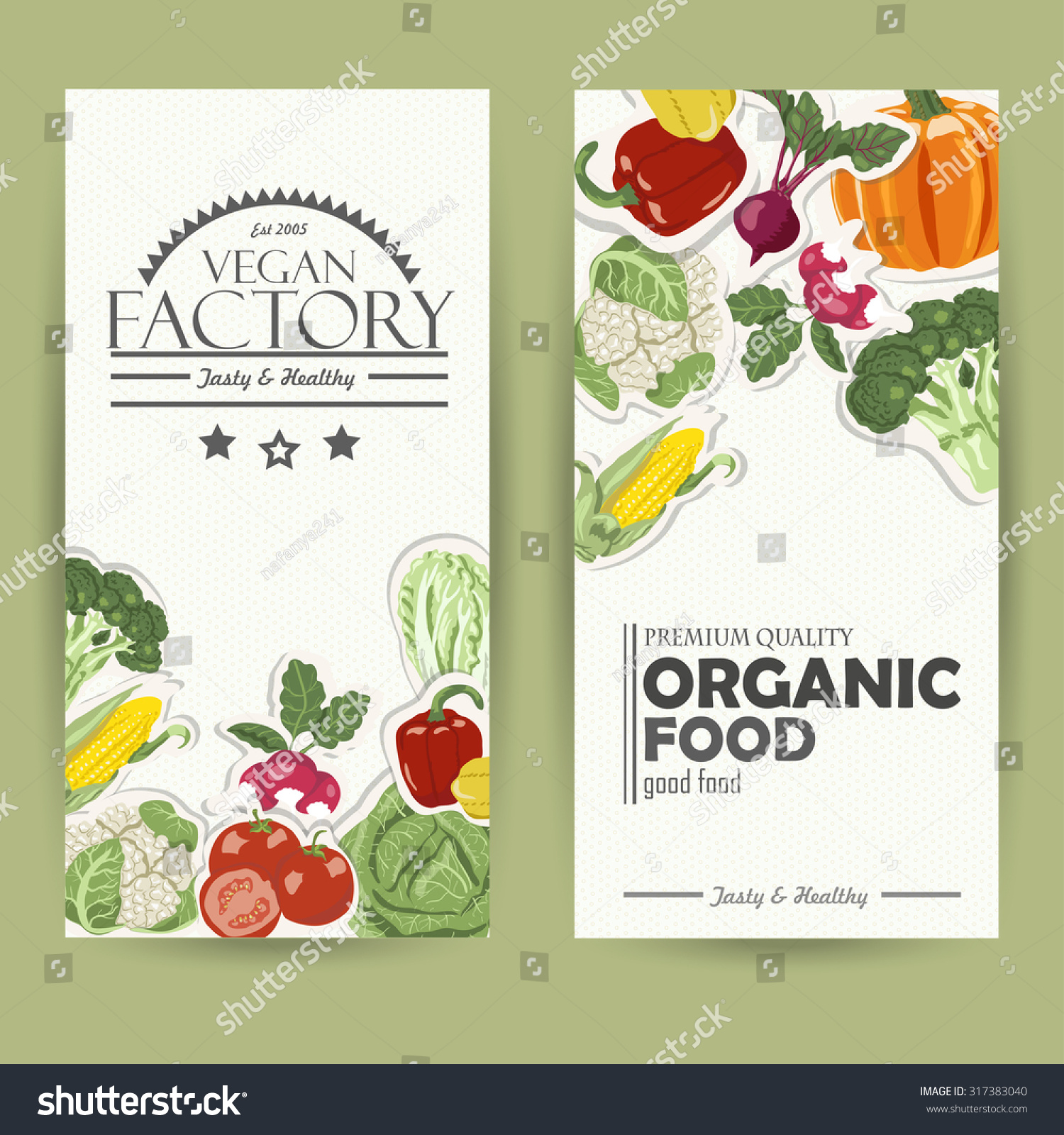 Vegetable Card Template Organic Farm Vector Stock Vector (Royalty Free ...