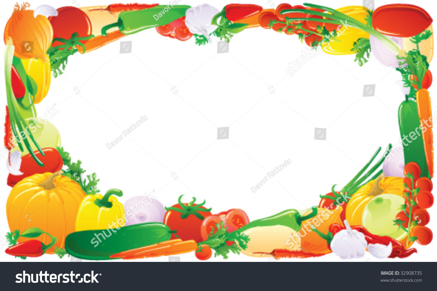 Vegetable Frame. Vector Illustration. - 32908735 : Shutterstock