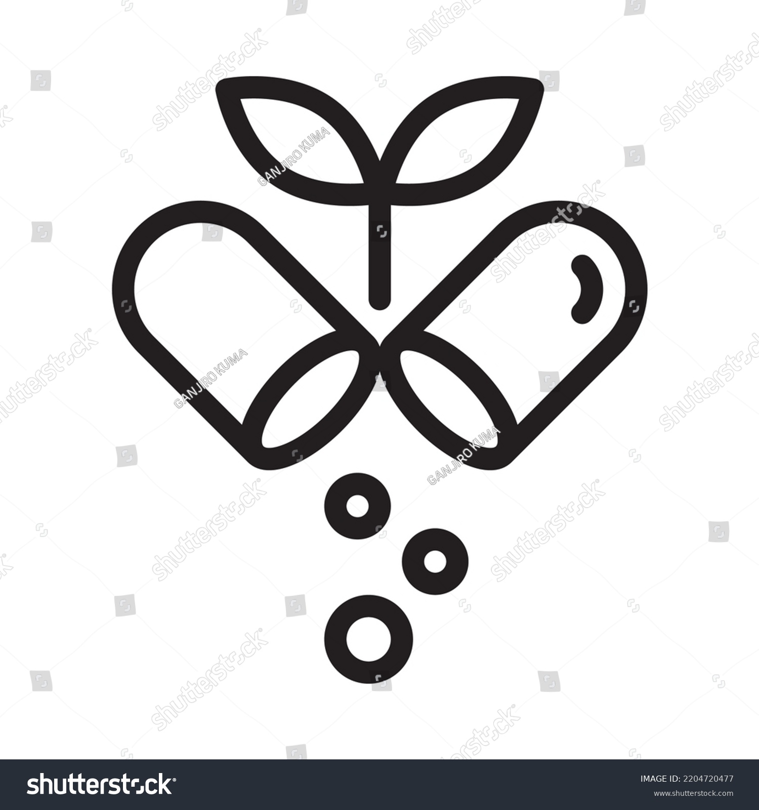 recommend clip art: Veggie capsule icon. Outline style. Vector. Isolate on white background.