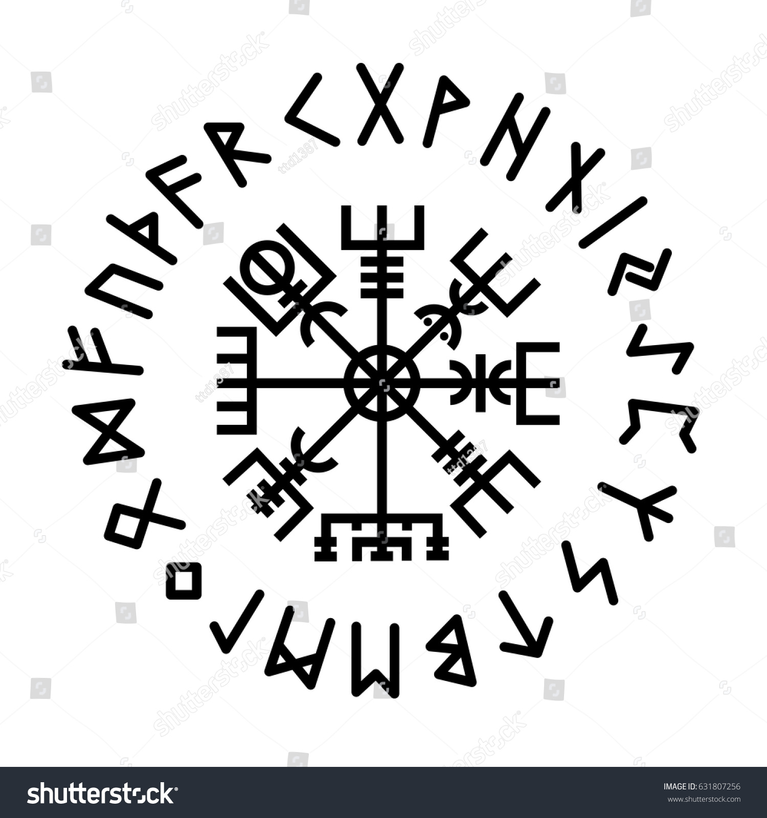 Vegvisir Rune Stock Vector (royalty Free) 631807256 