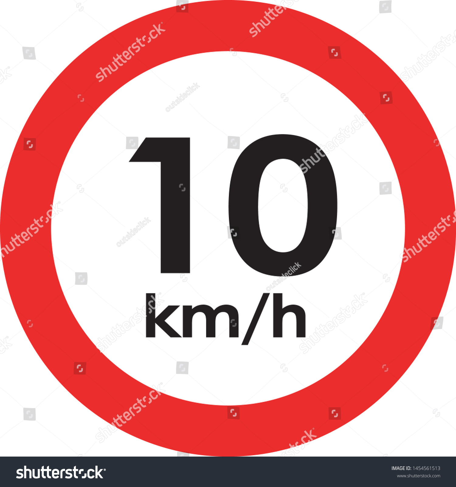 Velocidade Maxima Permitida 10 Kmh Maximum Stock Vector Royalty Free