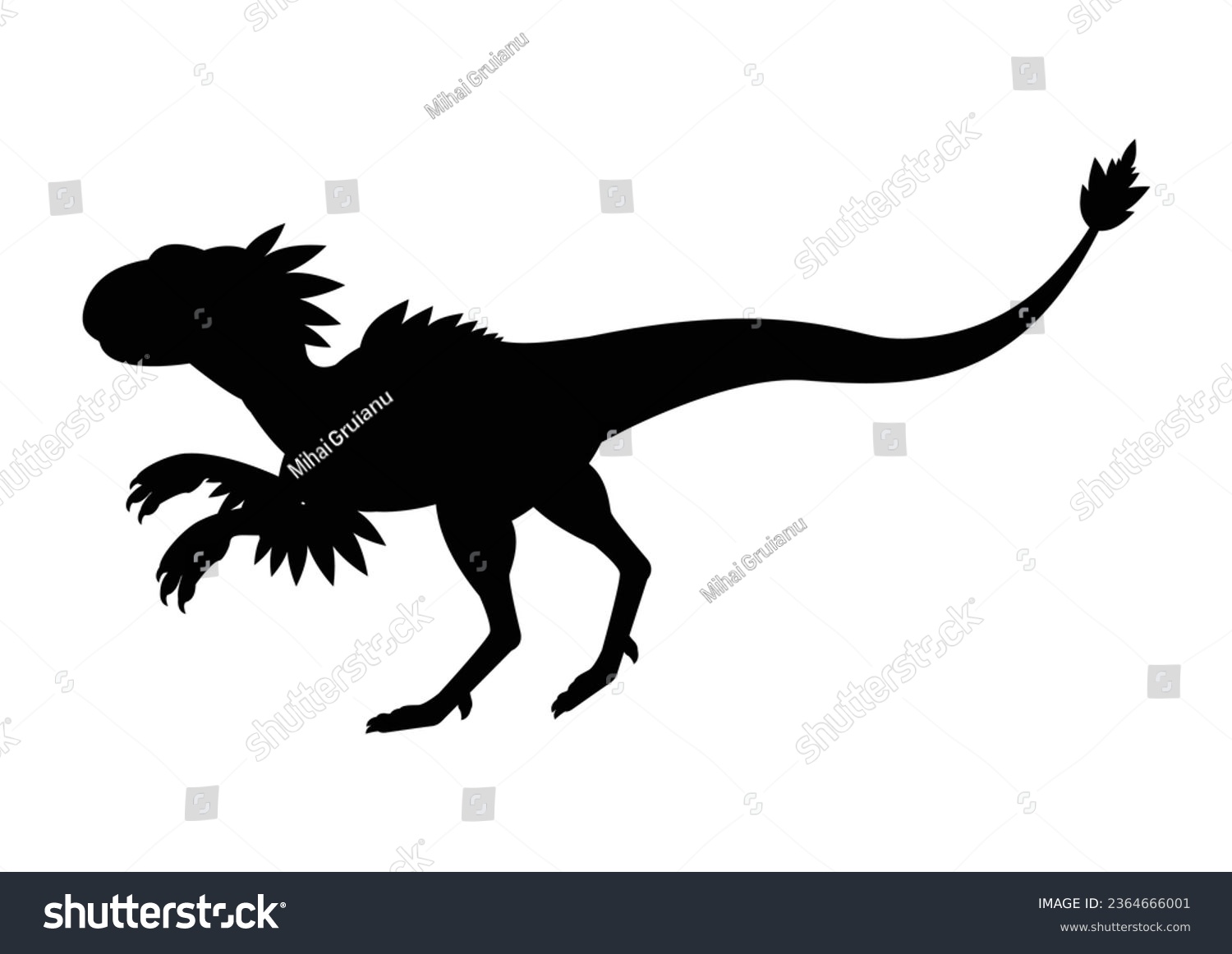 recommend clip art: Velociraptor Dinosaur Silhouette Vector Isolated on White Background