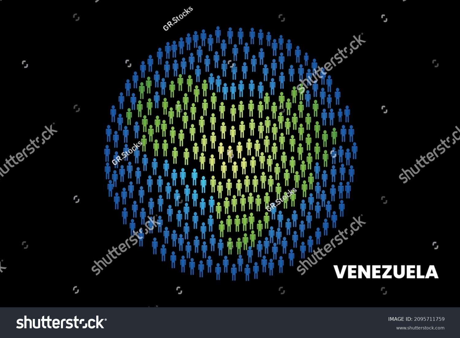 Venezuela Population People Map Globe Vector Stock Vector (Royalty Free