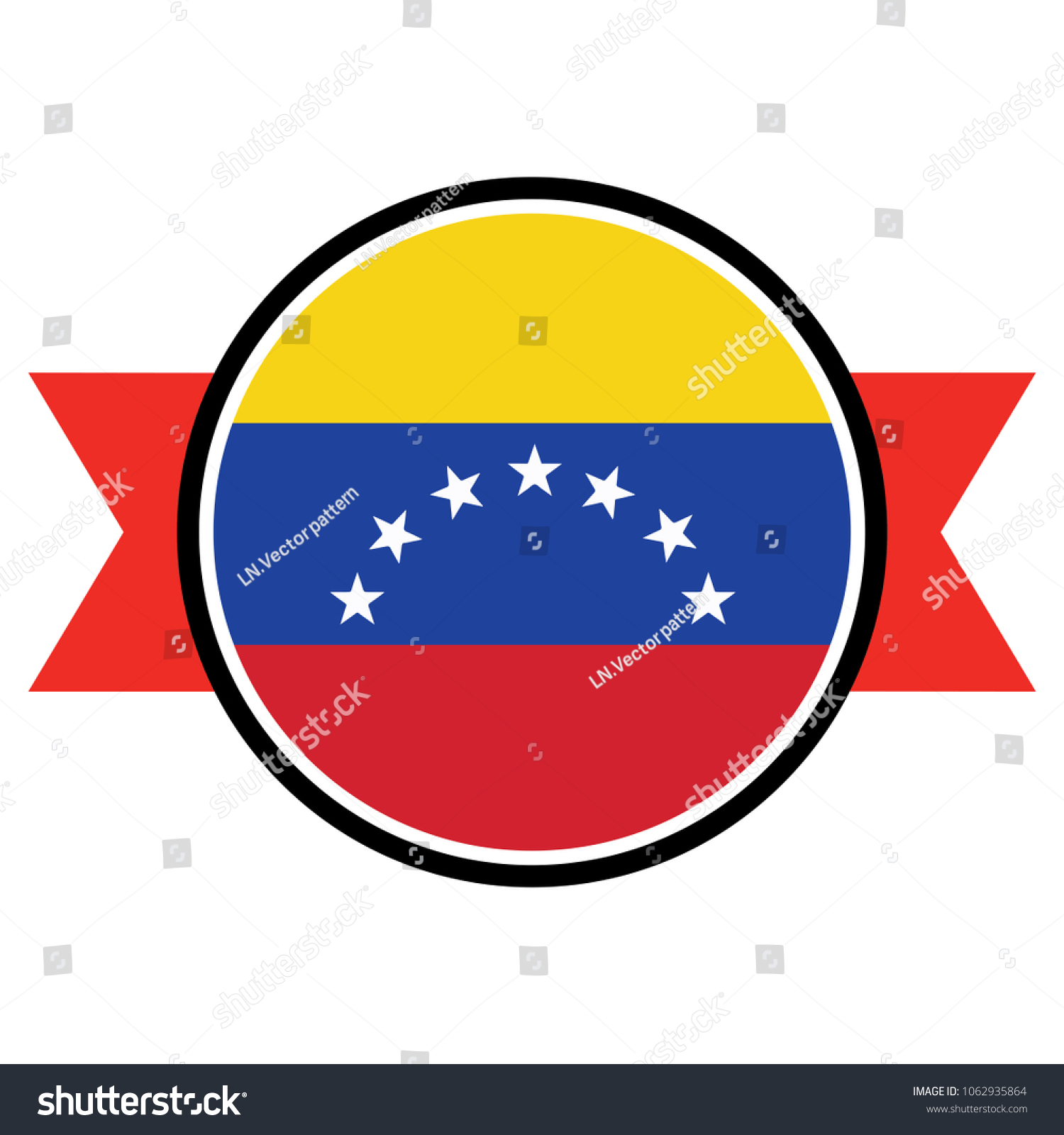 Venezuelan Flag Glossy Round Button Icon Stock Vector (Royalty Free ...