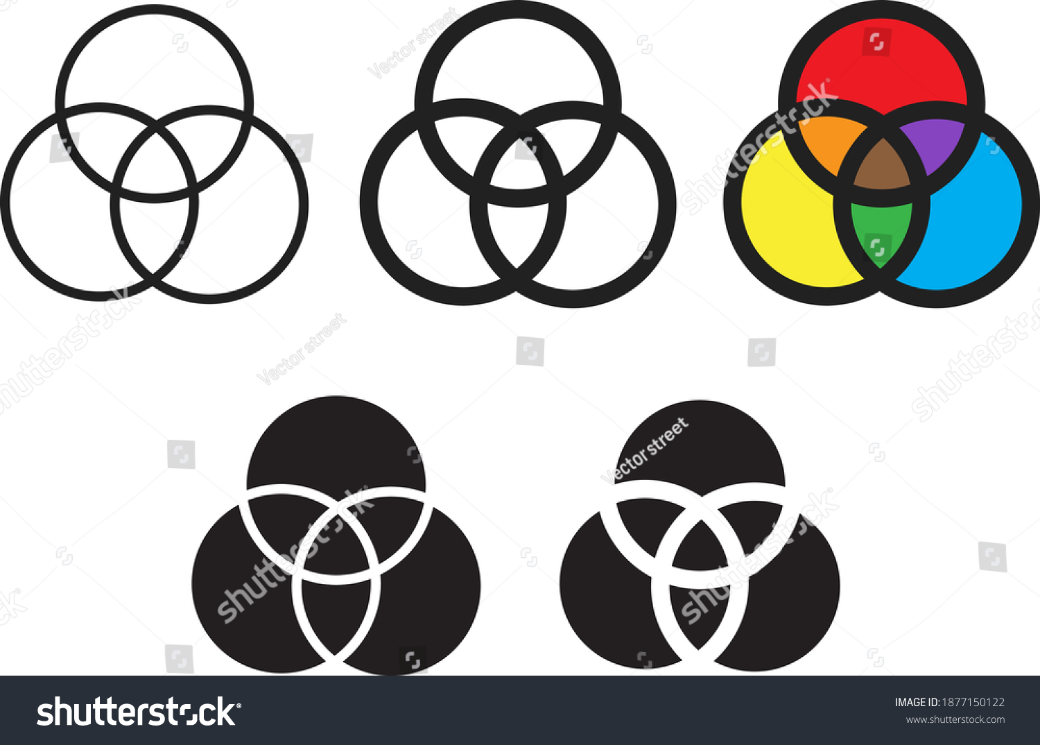 Venn Diagram Icon Vector Illustration Stock Vector (Royalty Free