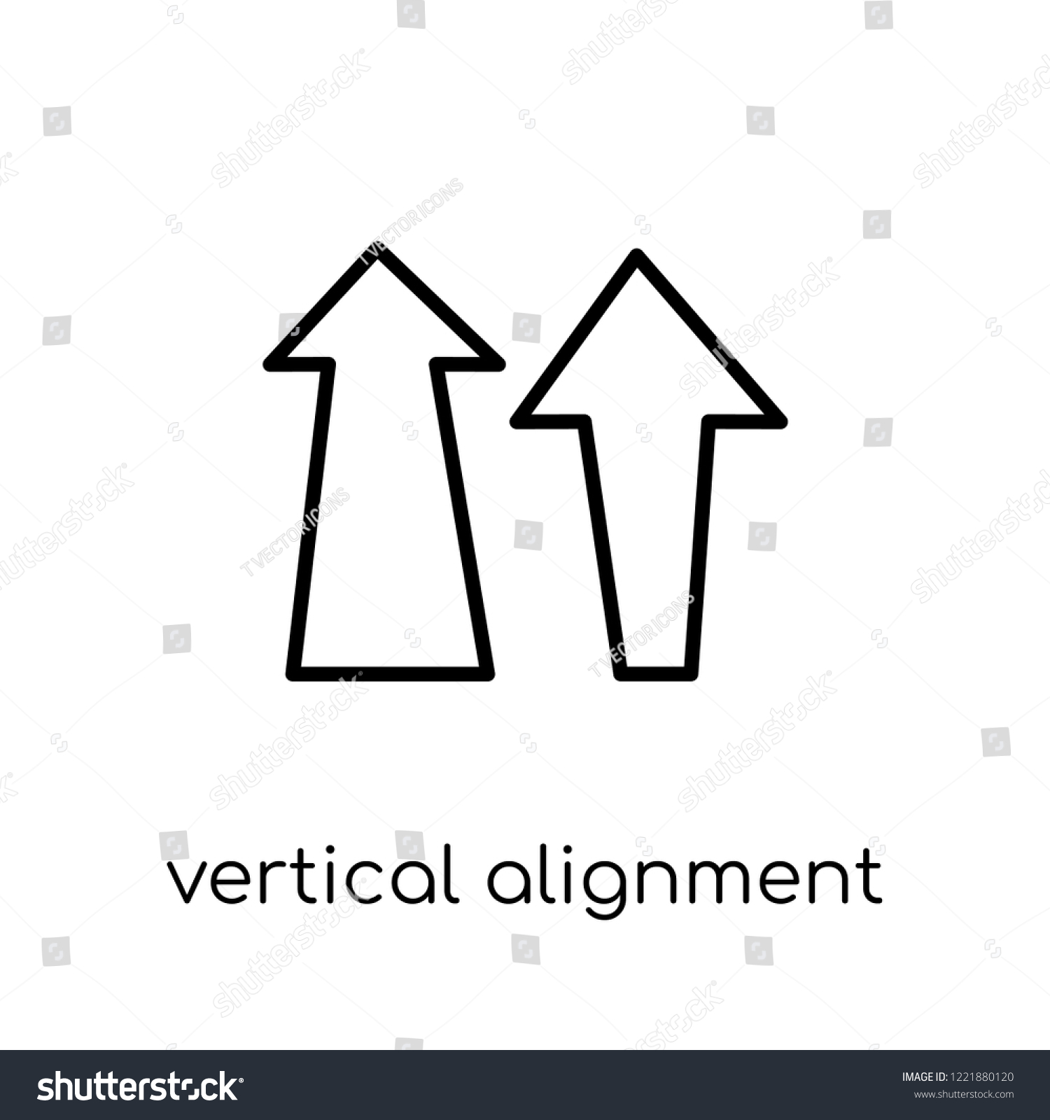 Vertical Alignment Icon Trendy Modern Flat Stock Vector (Royalty Free