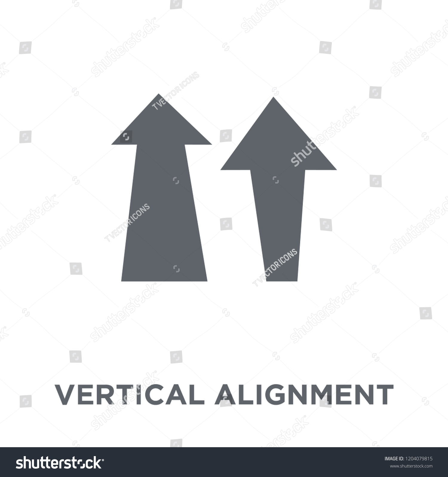 Vertical Alignment Icon Vertical Alignment Design Stock Vector (Royalty