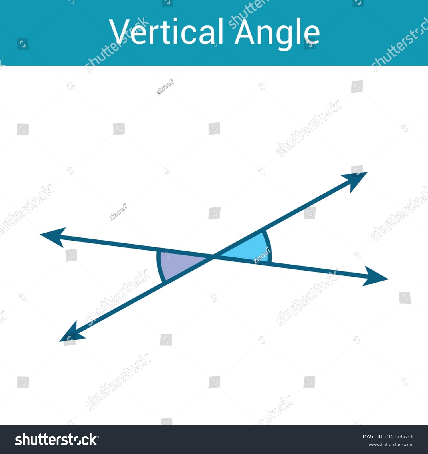 Vertical Angle Preschool Kids Mathematics Types Stock Vector (Royalty ...