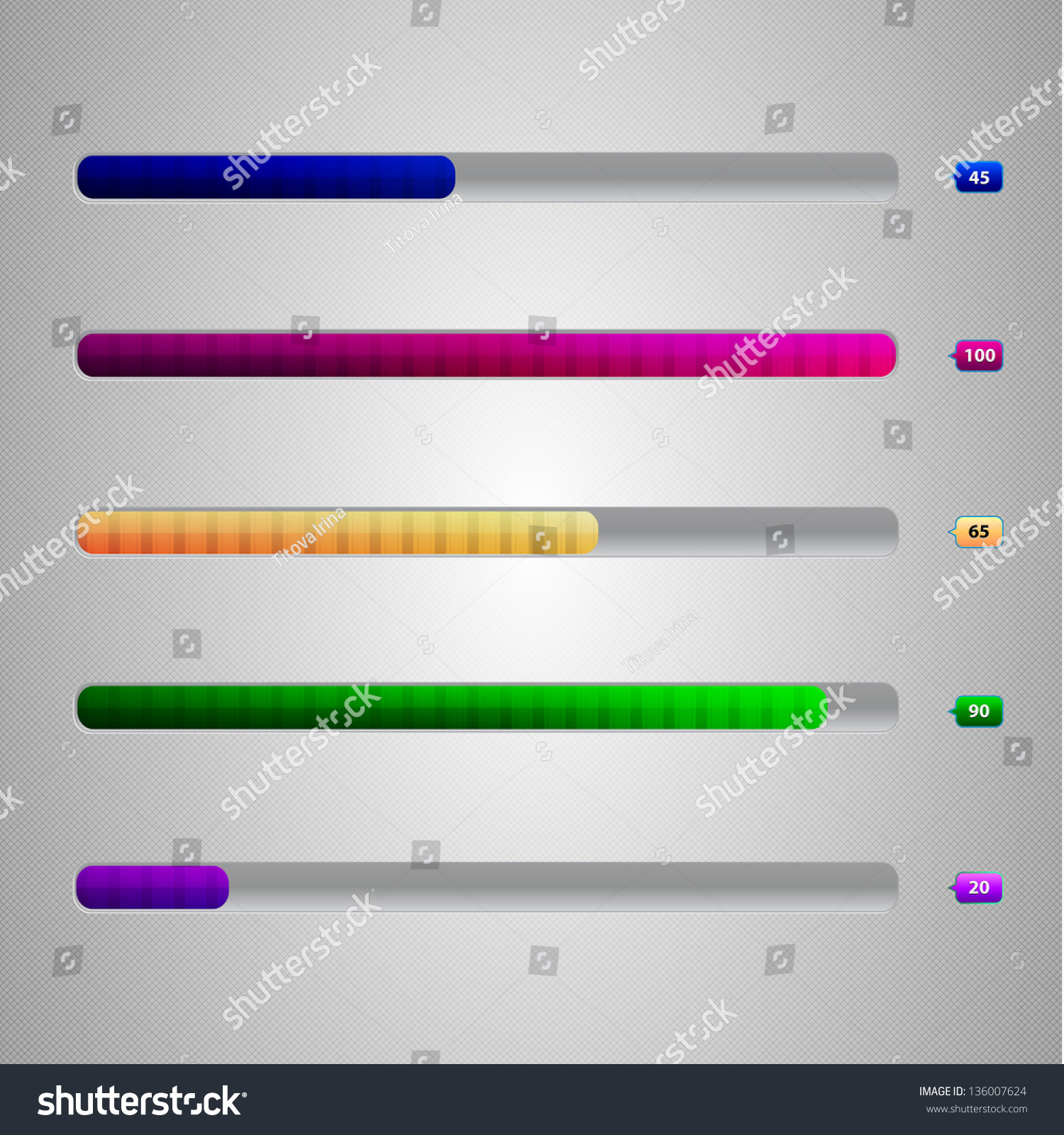 Vertical Loading Bar Collection Modern Progress Stok Vektör (Telifsiz
