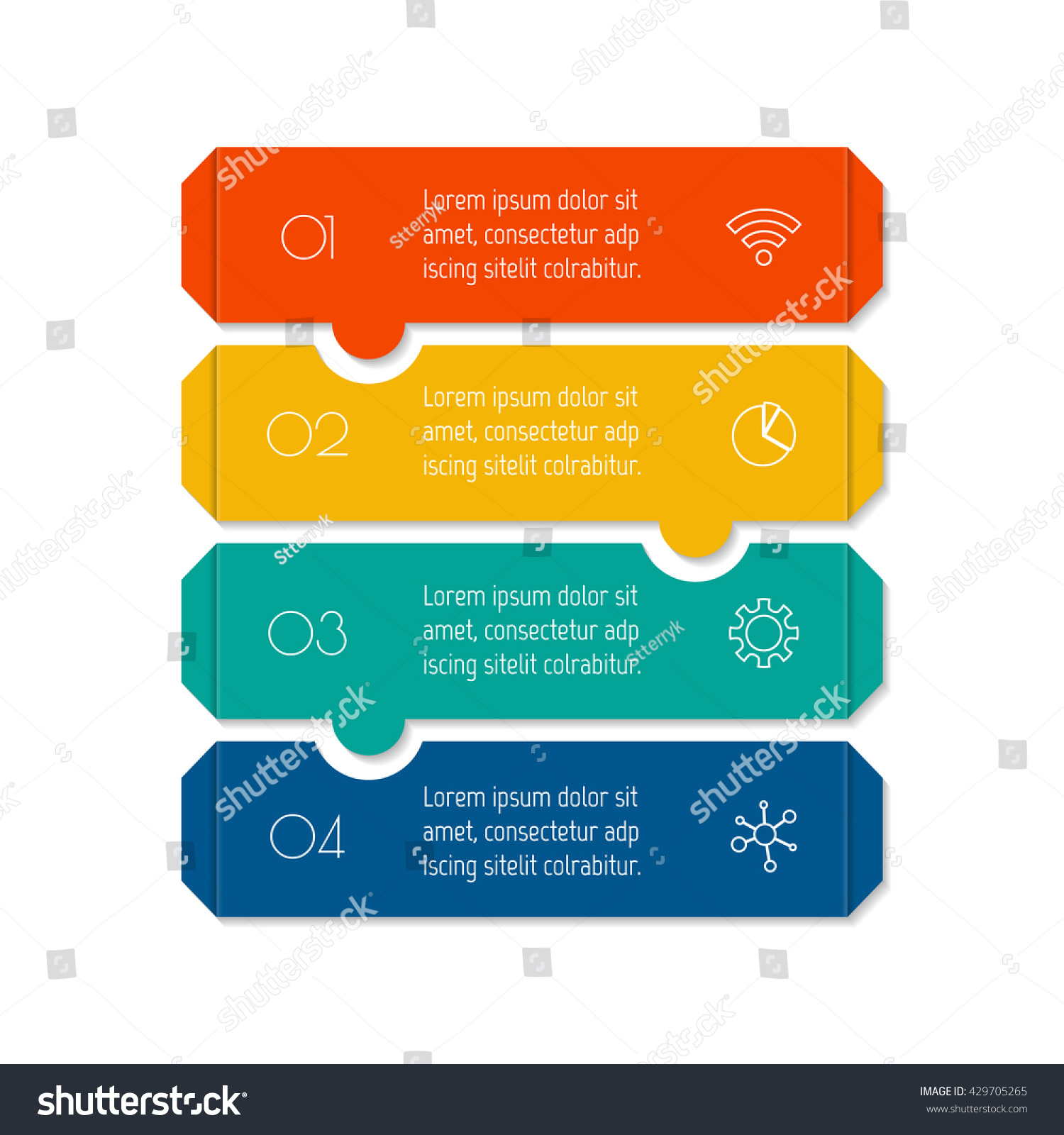 Vertical Puzzle Infographic Diagram Four Options: เวกเตอร์สต็อก (ปลอด ...