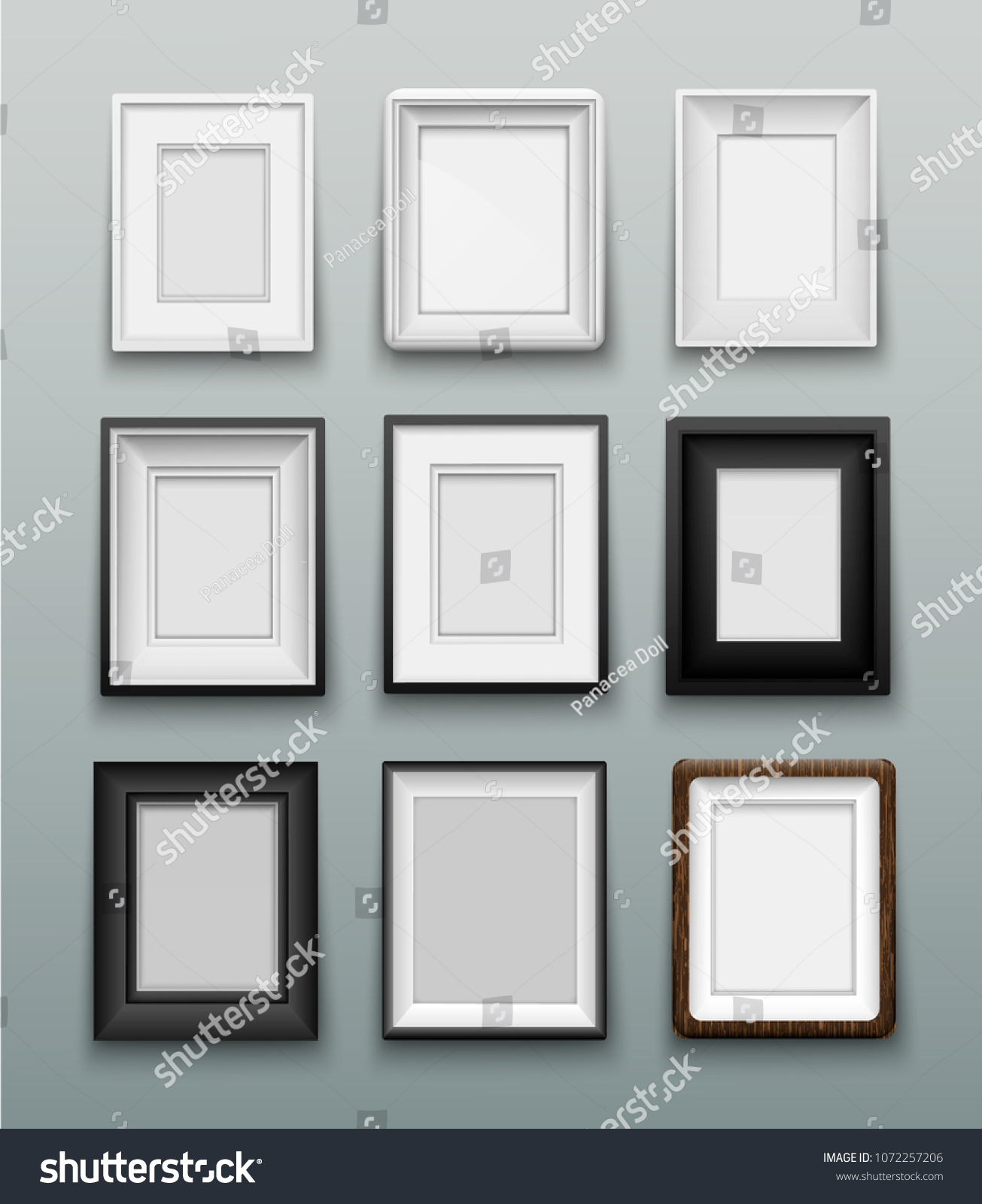 Vertical Set Frame Photos Paintings On Stock Vector (Royalty Free ...