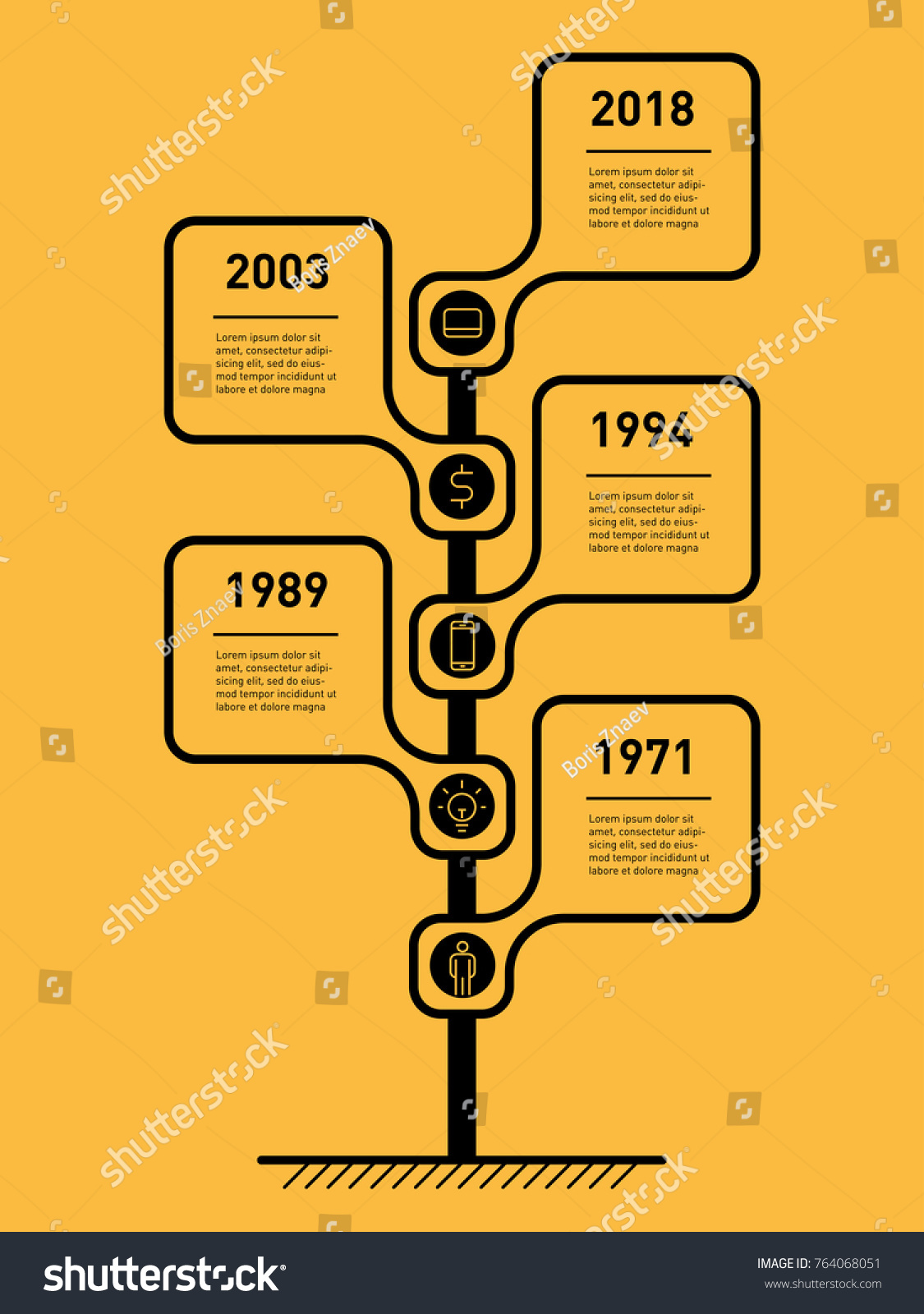 Vertical Timeline Infographics Road Sign Pointer Stock Vector Royalty Free 764068051 0300