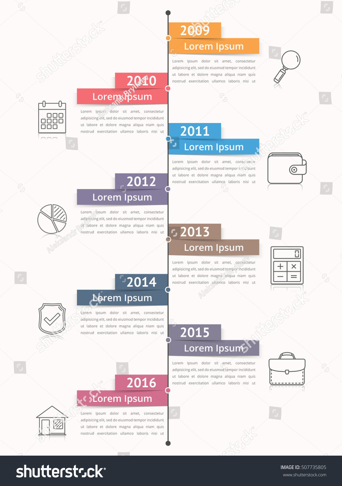 Vertical Timeline Infographics Template Workflow Process 库存矢量图（免版税）507735805 Shutterstock 3144