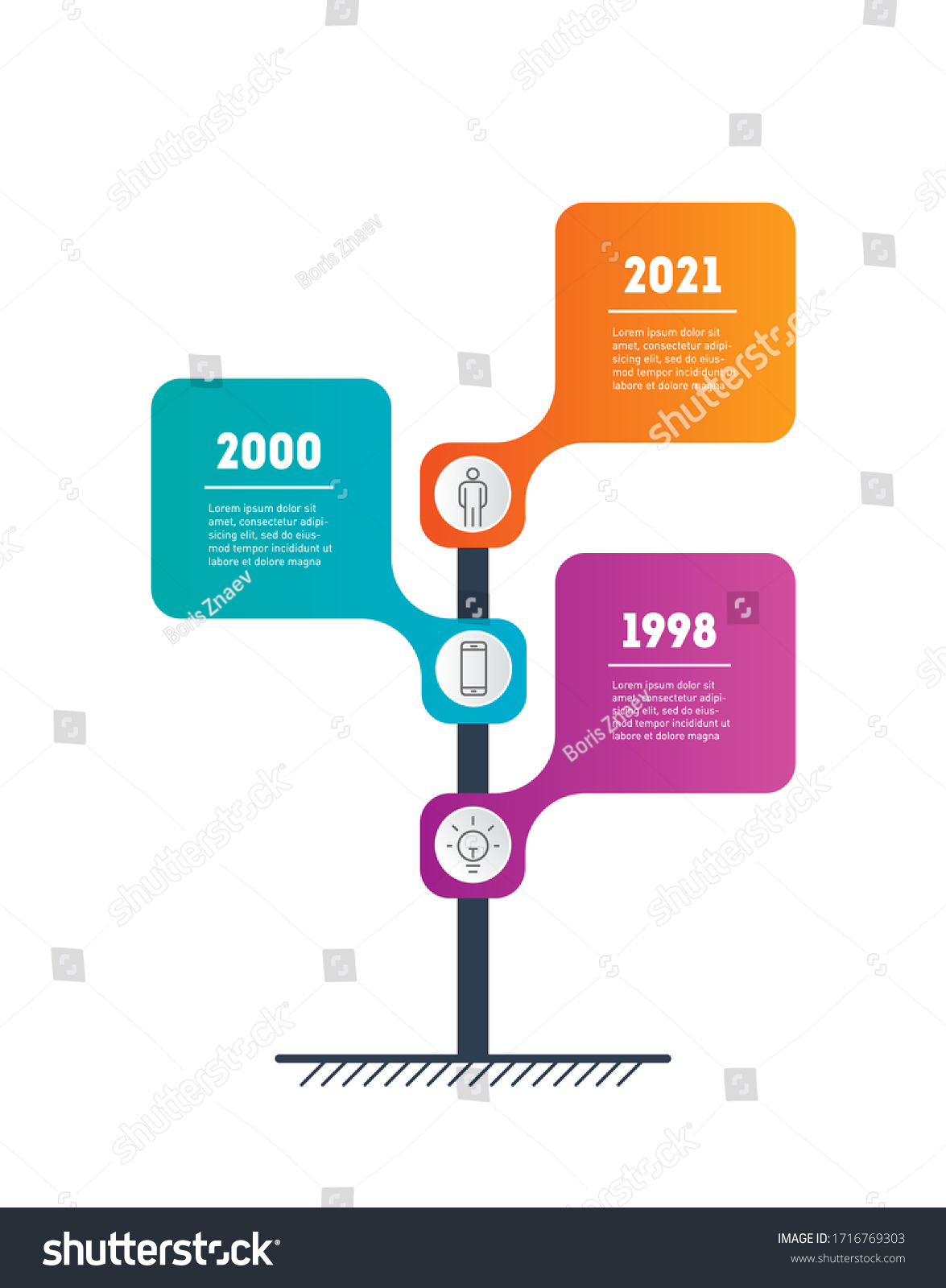 Vertical Timeline Infographics 3 Options Concept Stock Vector Royalty Free 1716769303 4624