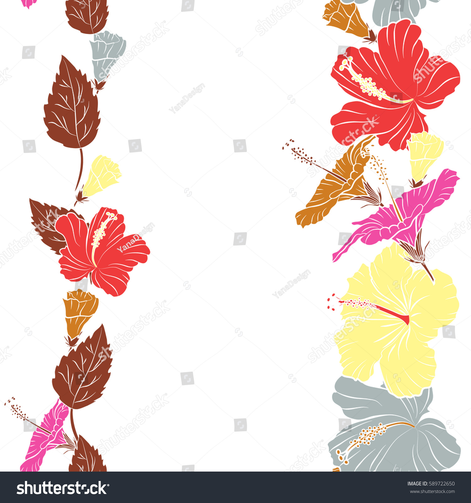 Vertical Vector Seamless Pattern Hawaiian Aloha Stock Vector (Royalty ...