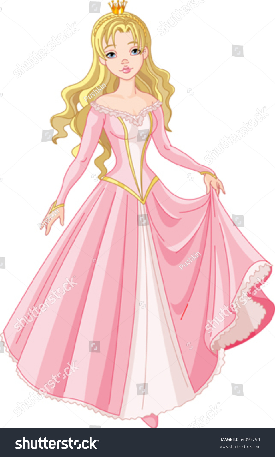 Very Cute And Beautiful Princess Stock Vector Illustration 69095794 ...