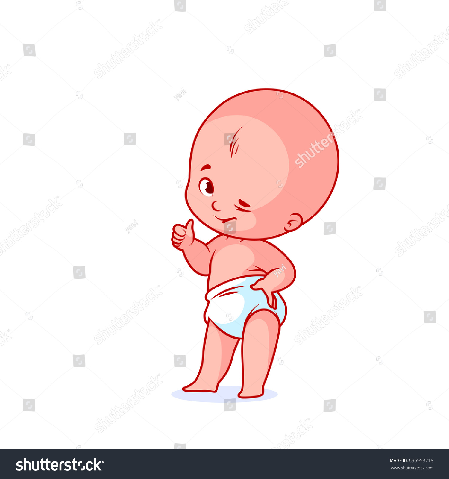 Very Cute Little Baby White Diaper Stock Vector 696953218 - Shutterstock