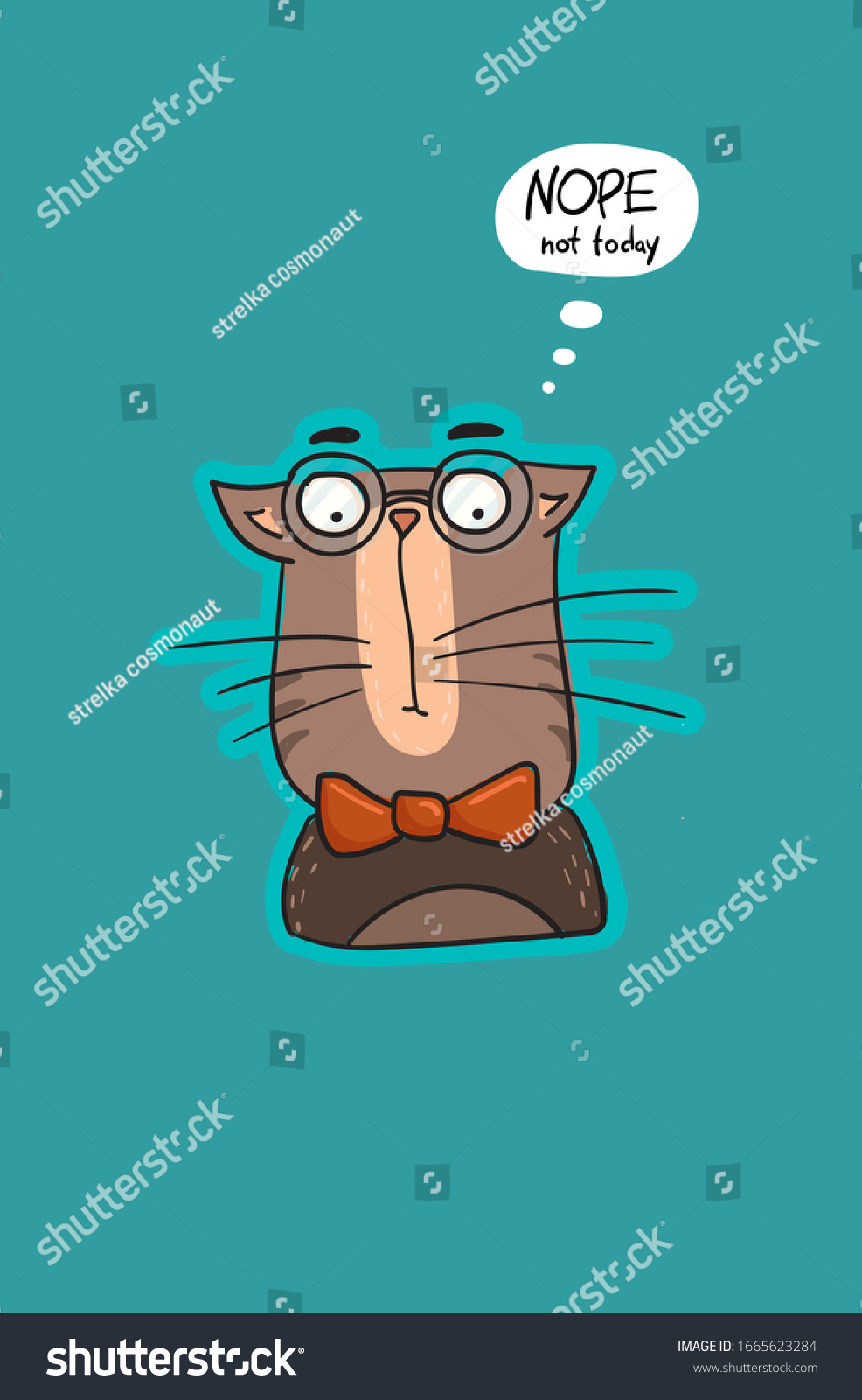 Very Funny Smart Cat Glasses Speech Stock Vector Royalty Free 1665623284