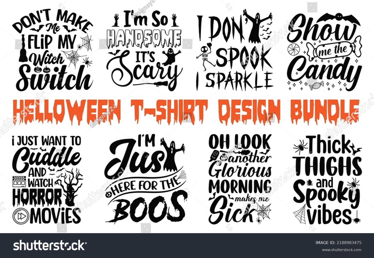 SVG of Very good looking Halloween t-shirt design bundle. svg cute file. svg