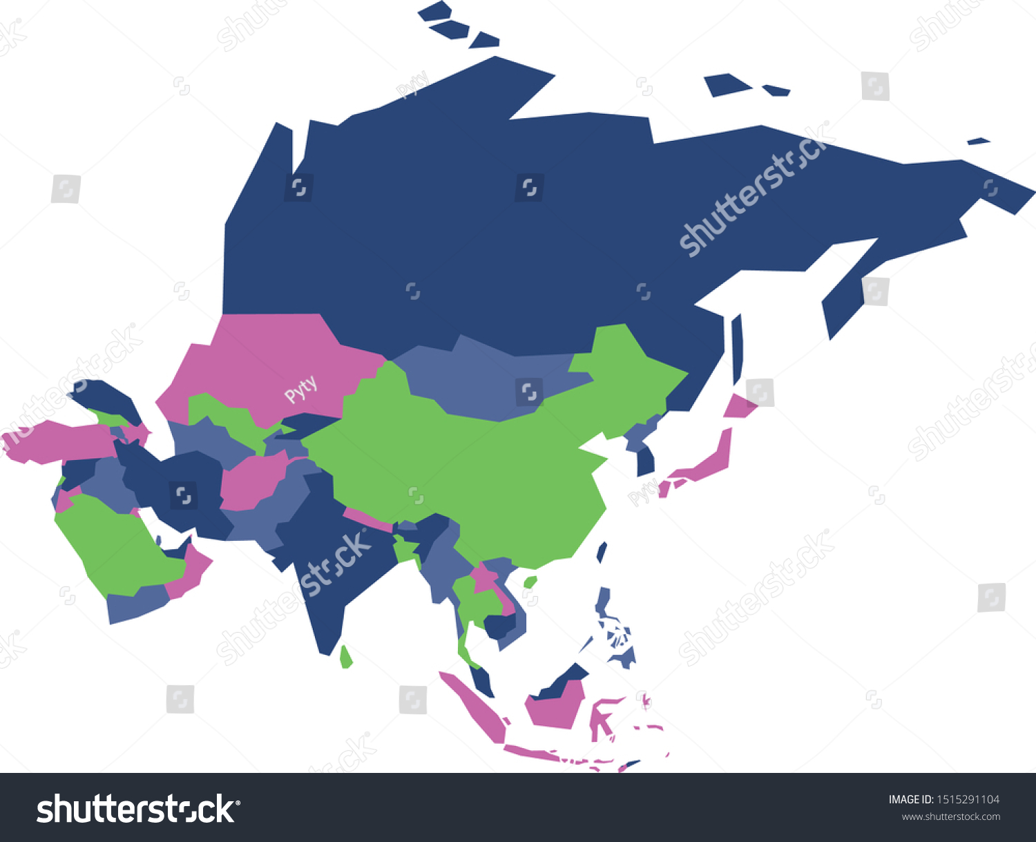 Very Simplified Infographical Political Map Asia Stock Vector Royalty Free 1515291104 4304