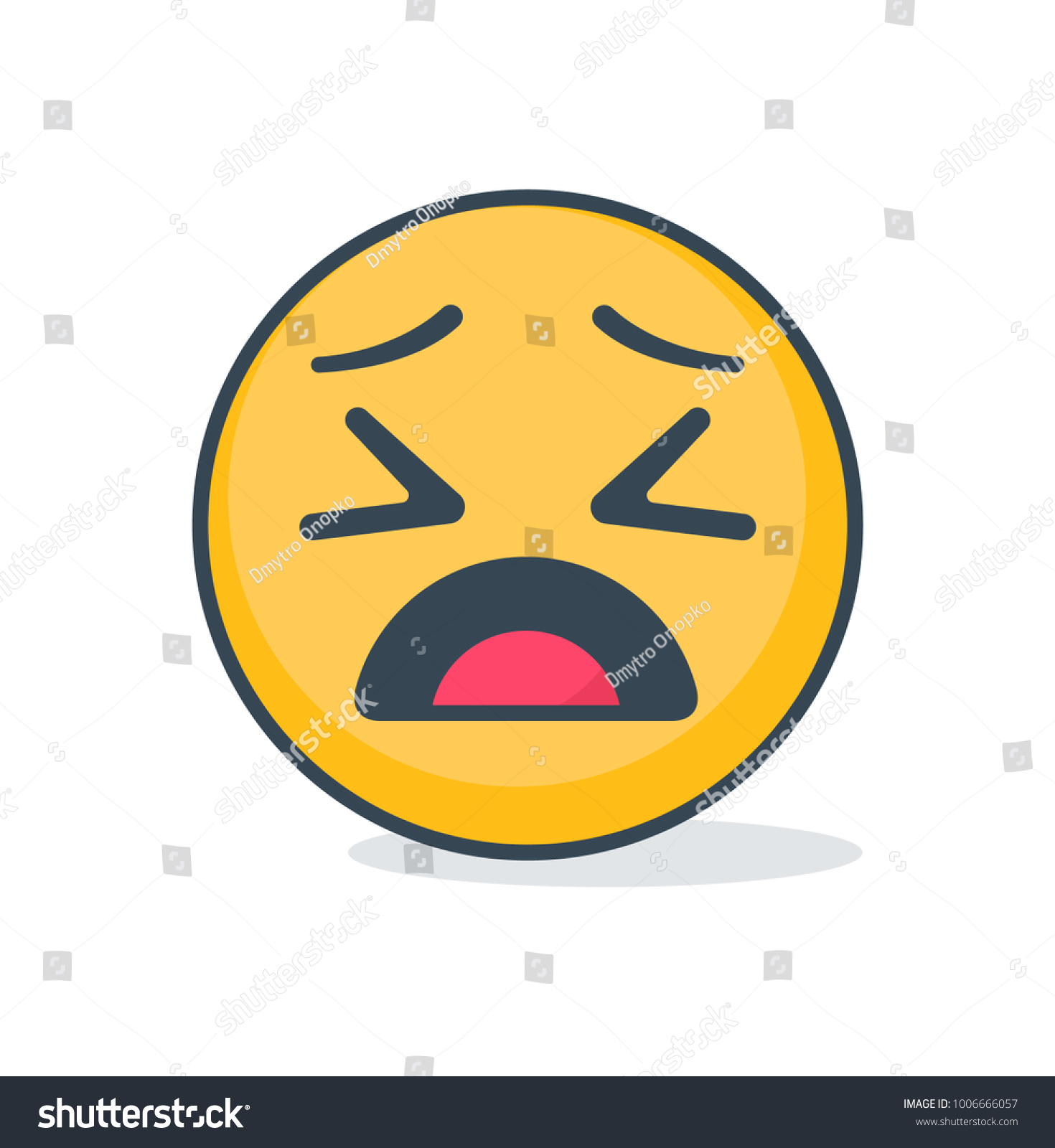 Very Tired Emoticon Stock Vector (Royalty Free) 1006666057