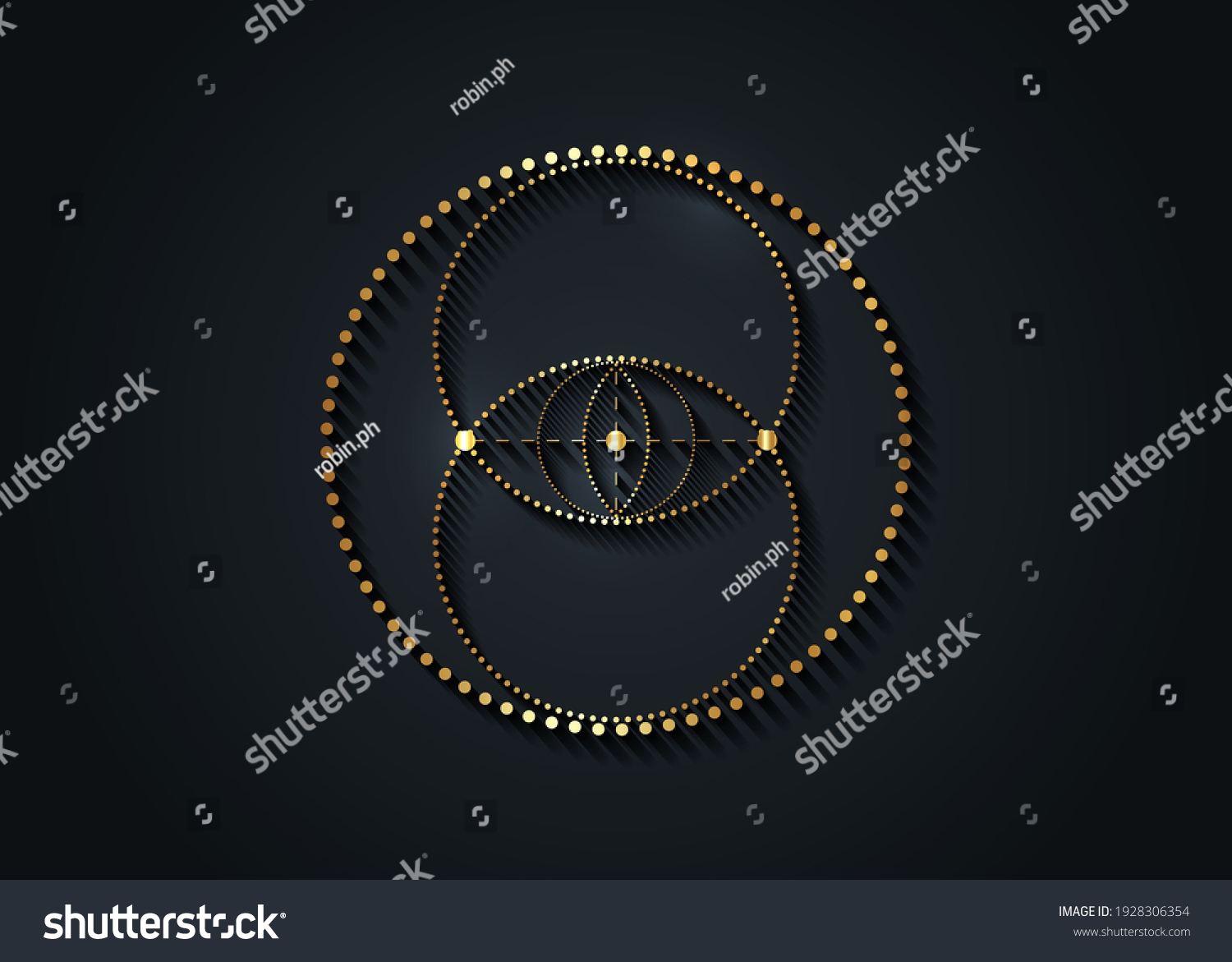 Vesica Piscis Gold Sacred Geometry Sign เวกเตอร์สต็อก ปลอดค่า