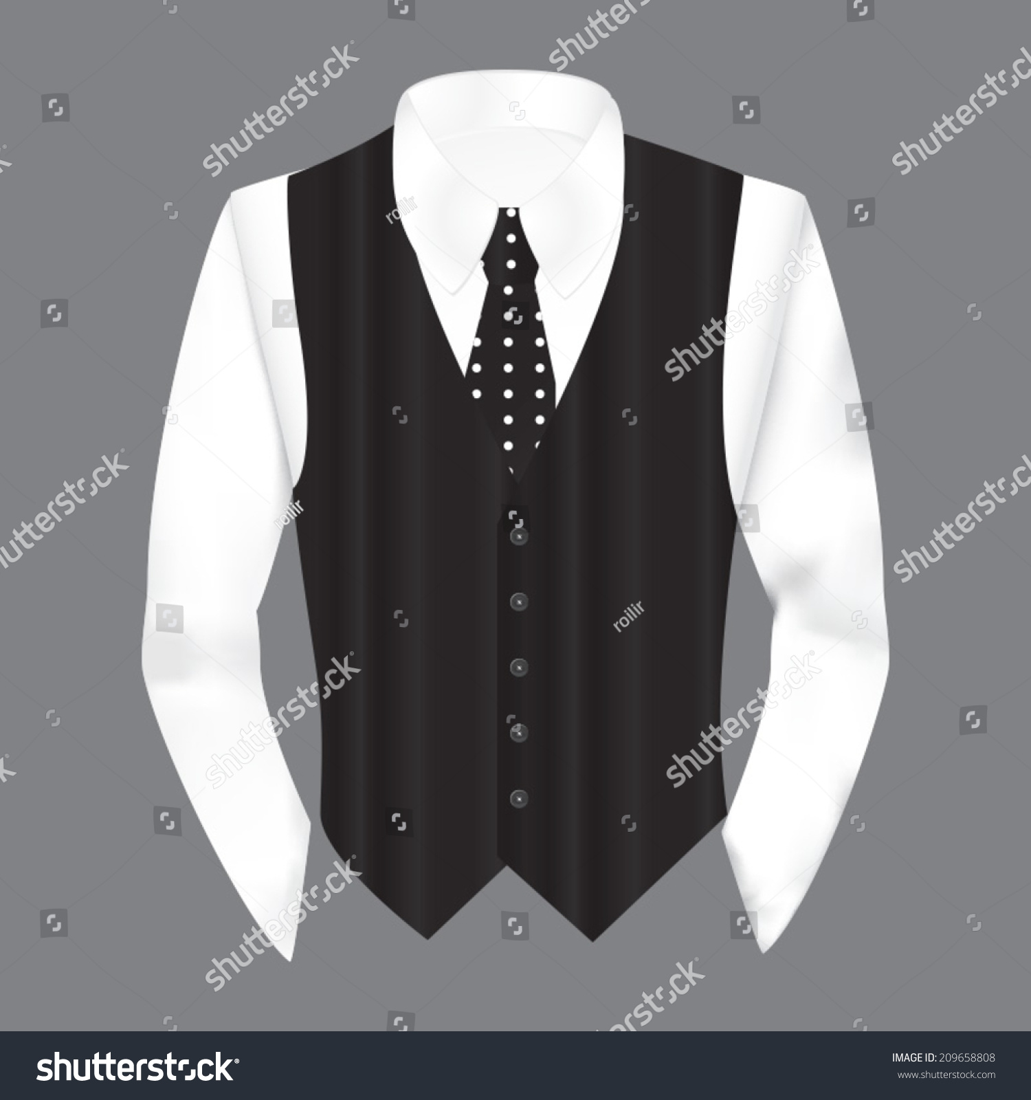 Vest Shirt Tie Business Style Vector Stock Vector